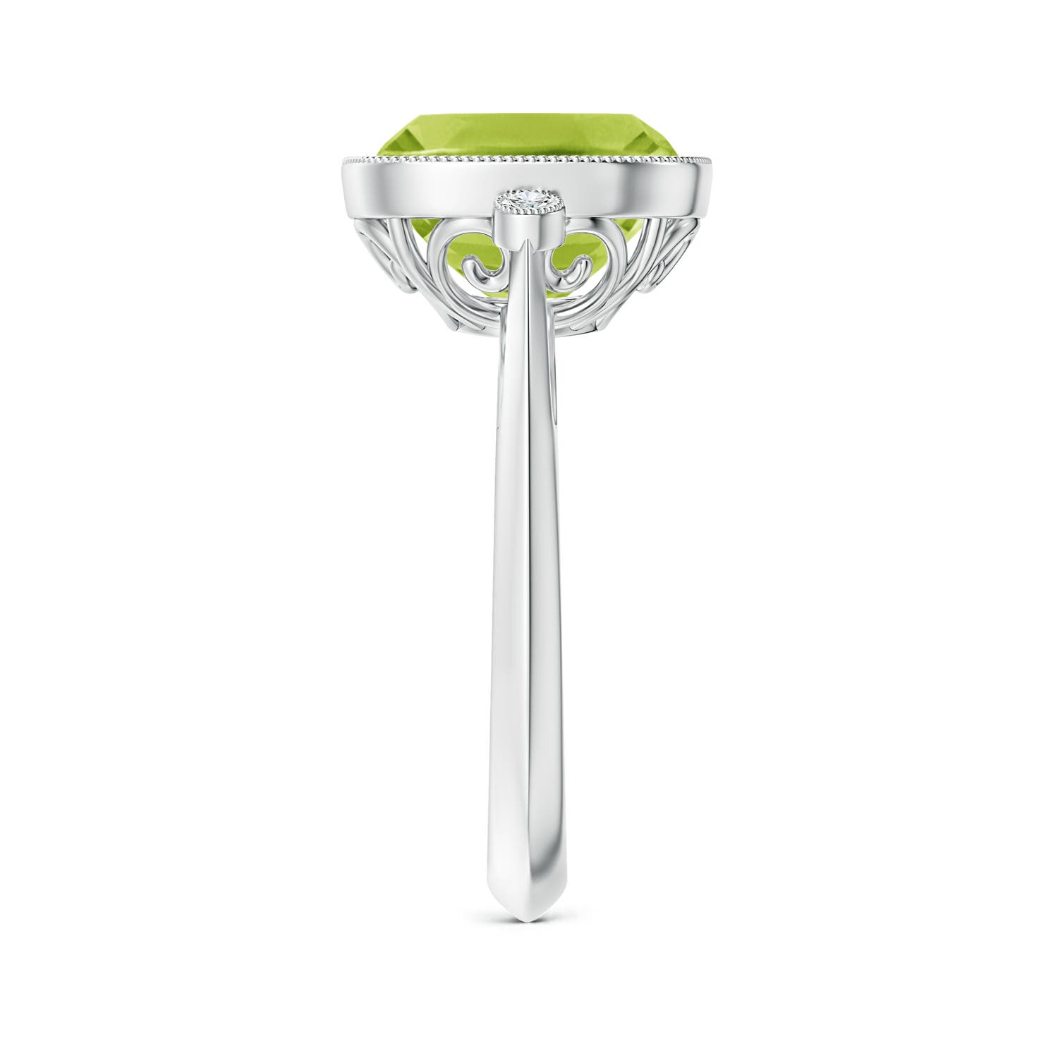 AA - Peridot / 4.06 CT / 14 KT White Gold