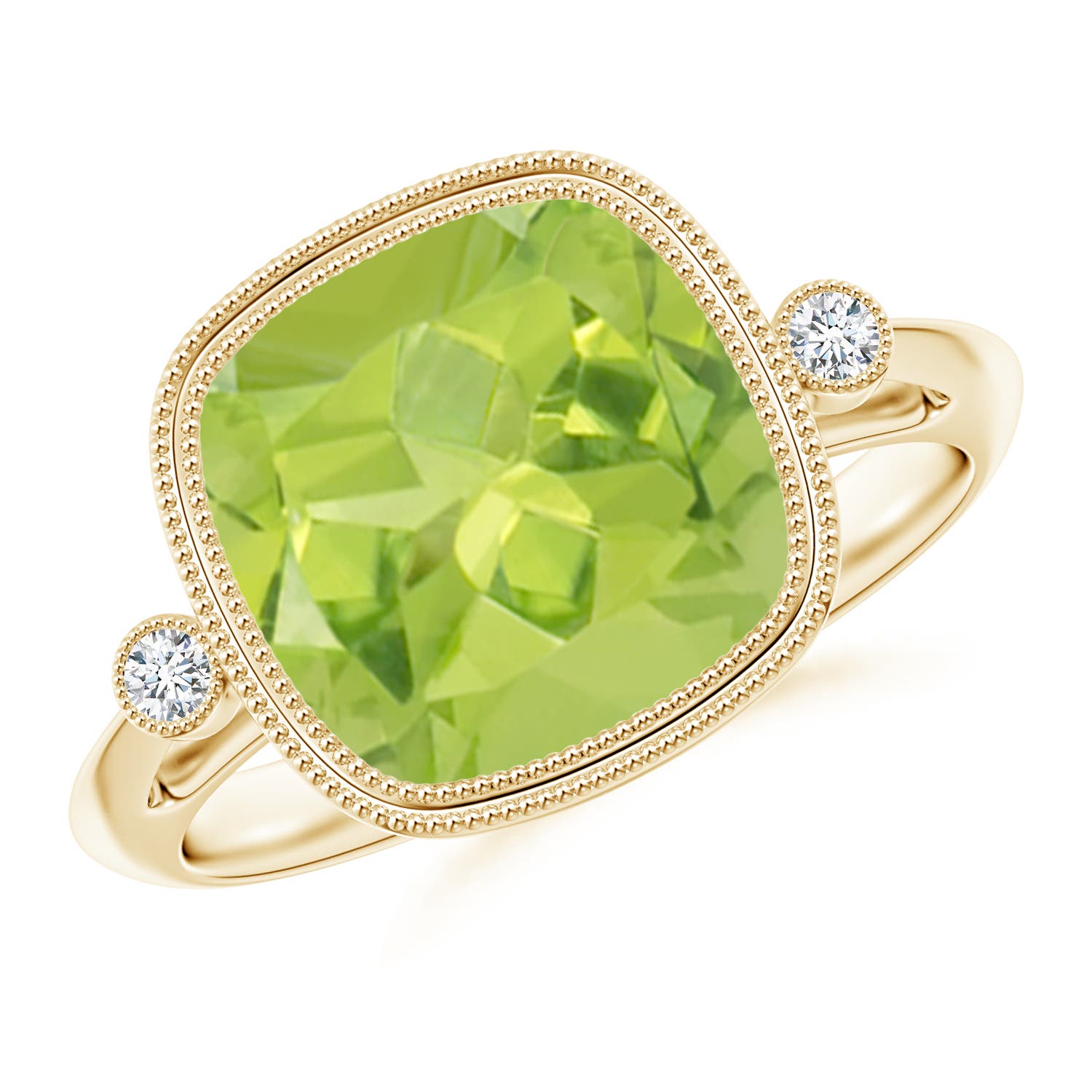 AA - Peridot / 4.06 CT / 14 KT Yellow Gold