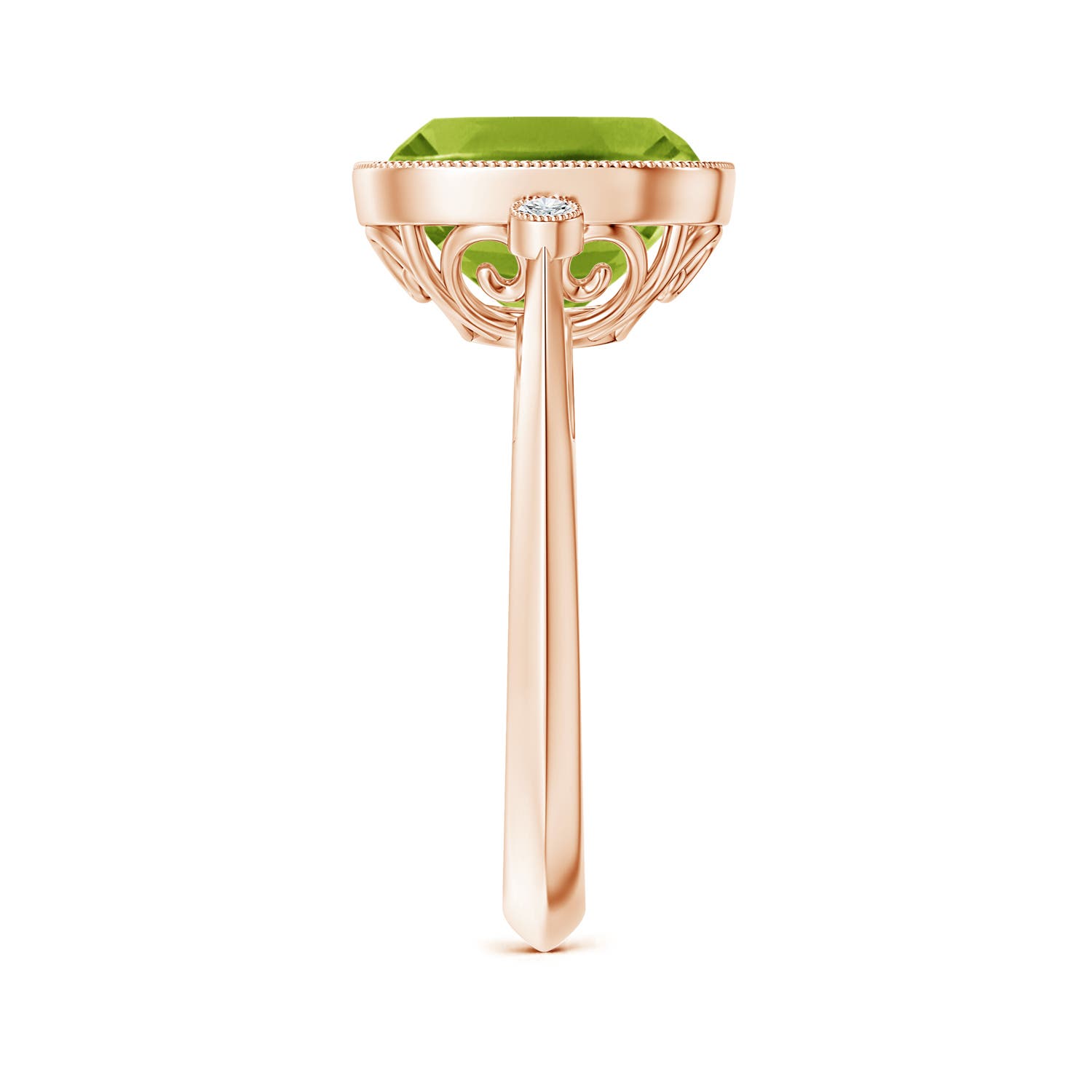 AAA - Peridot / 4.06 CT / 14 KT Rose Gold