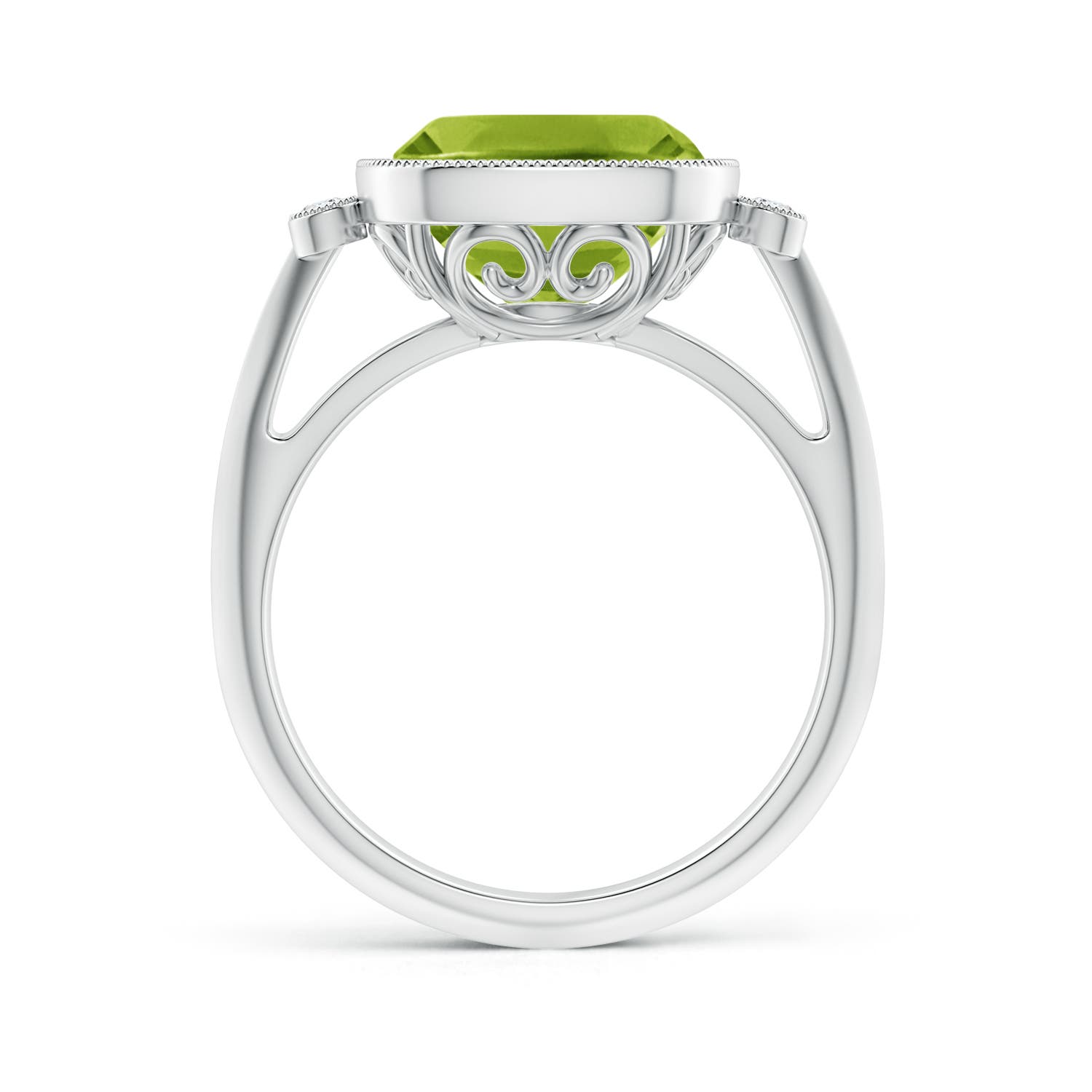 AAA - Peridot / 4.06 CT / 14 KT White Gold