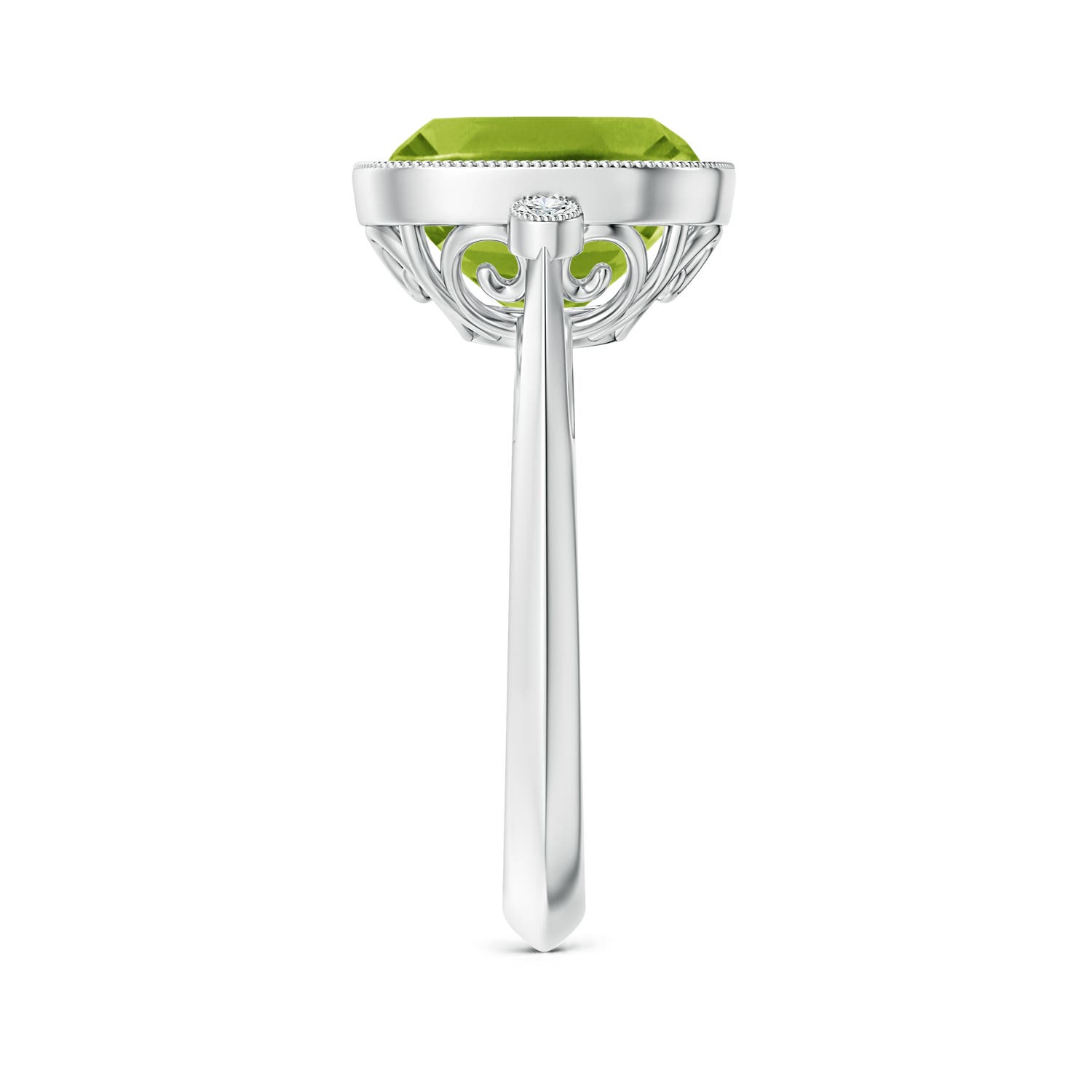 AAA - Peridot / 4.06 CT / 14 KT White Gold