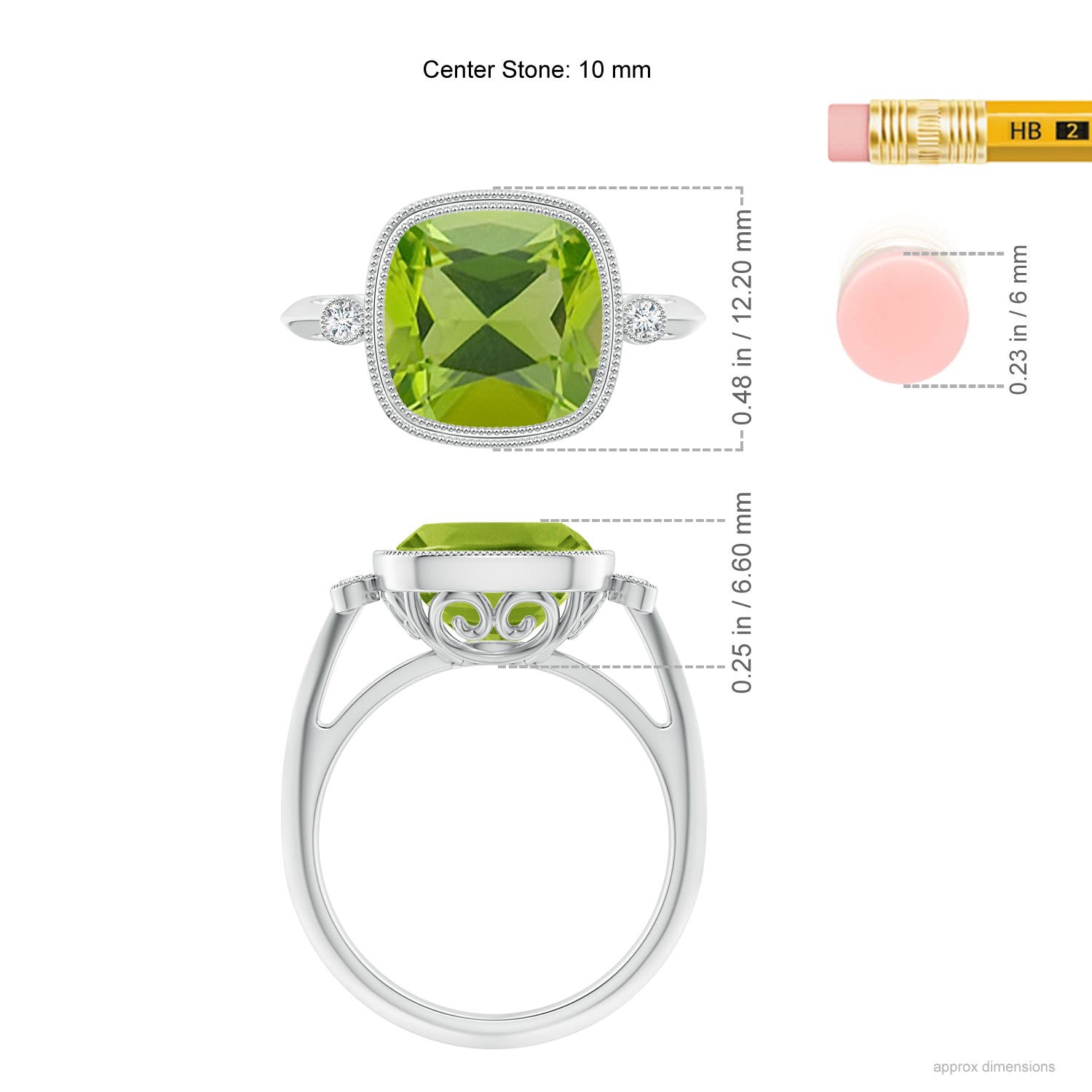 AAA - Peridot / 4.06 CT / 14 KT White Gold