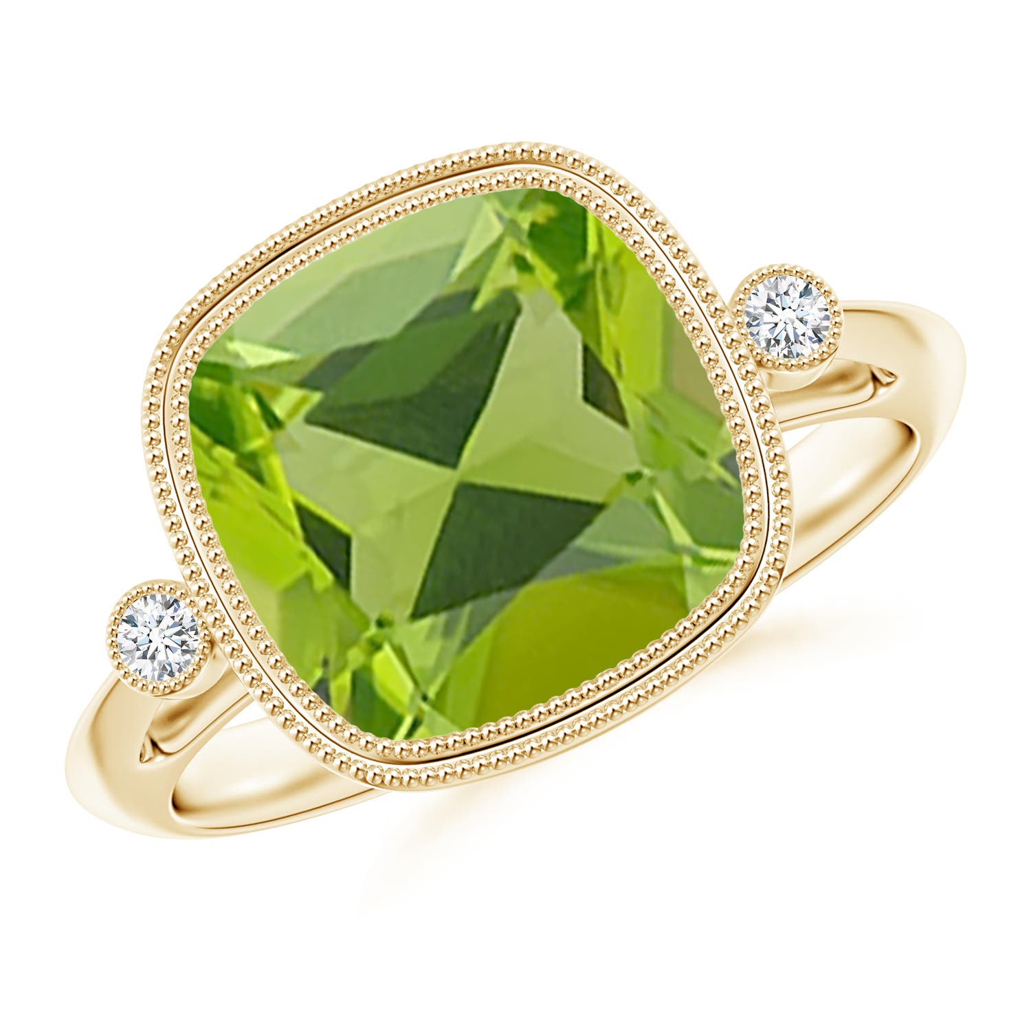 AAA - Peridot / 4.06 CT / 14 KT Yellow Gold