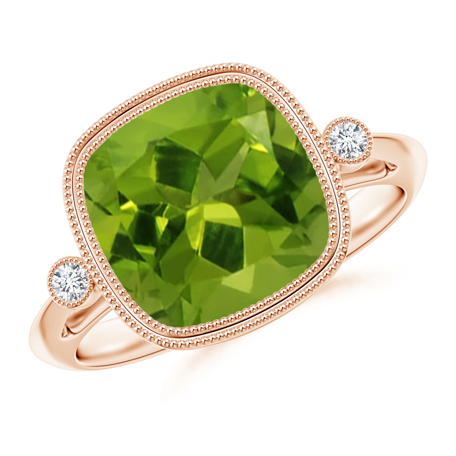 AAAA - Peridot / 4.06 CT / 14 KT Rose Gold