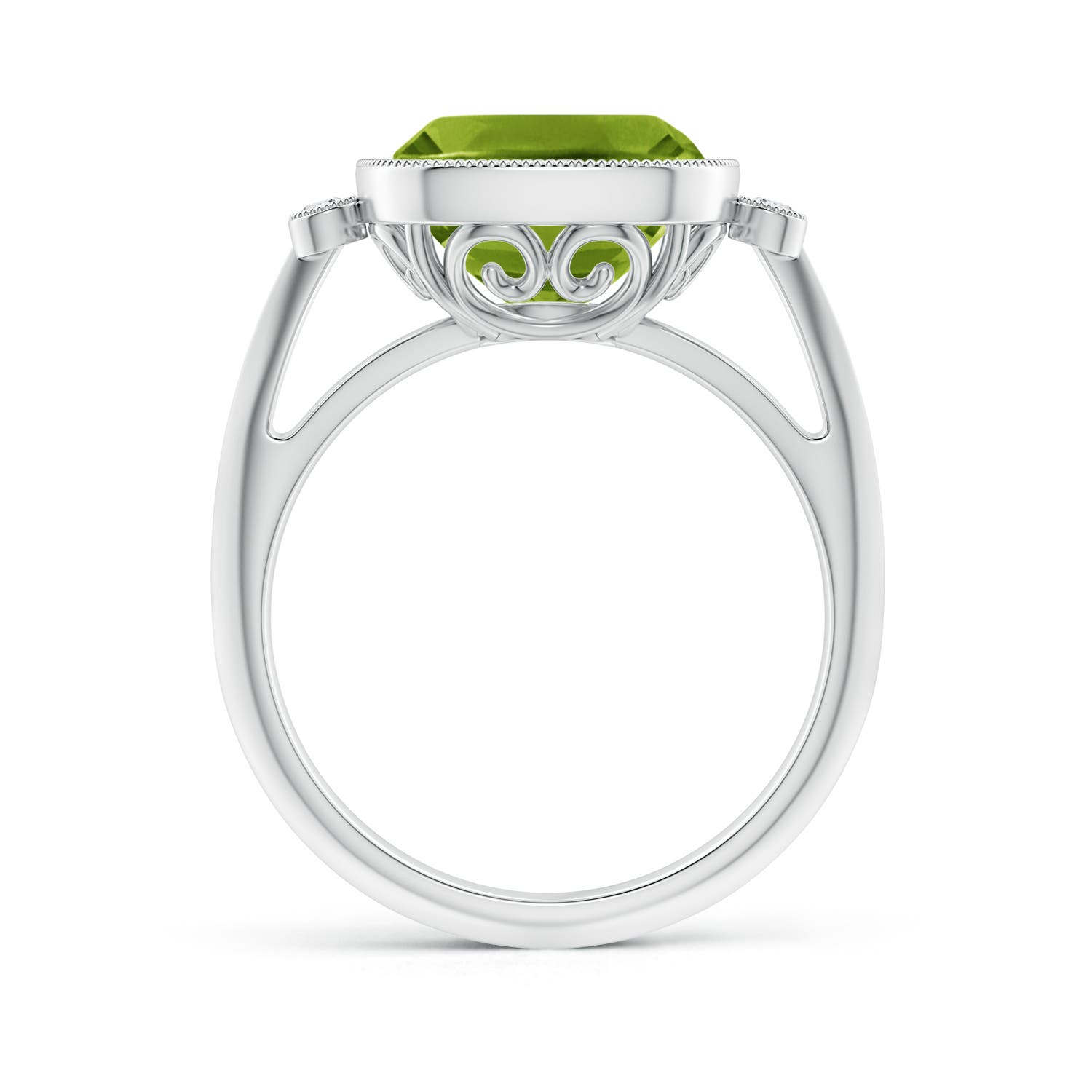 AAAA - Peridot / 4.06 CT / 14 KT White Gold