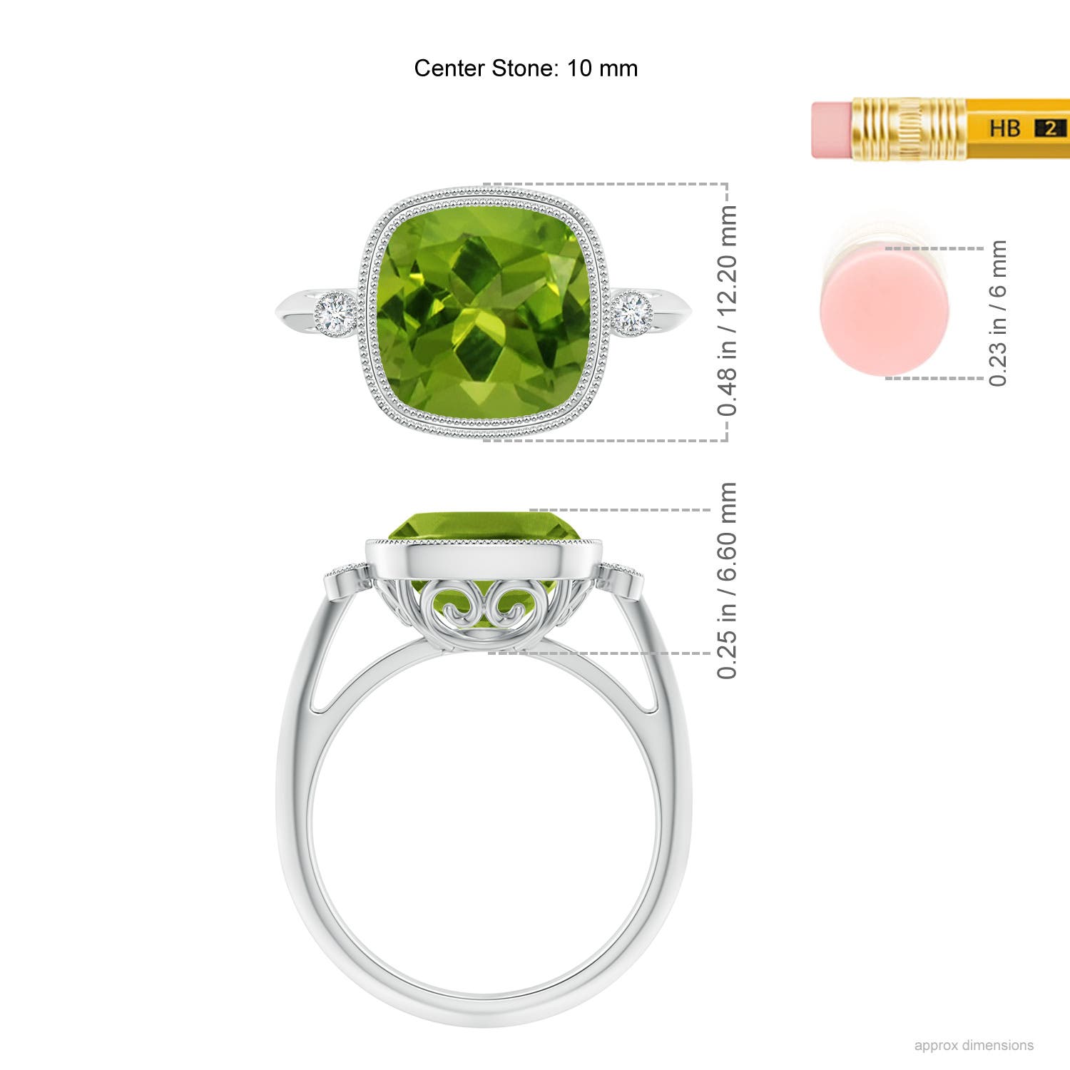 AAAA - Peridot / 4.06 CT / 14 KT White Gold