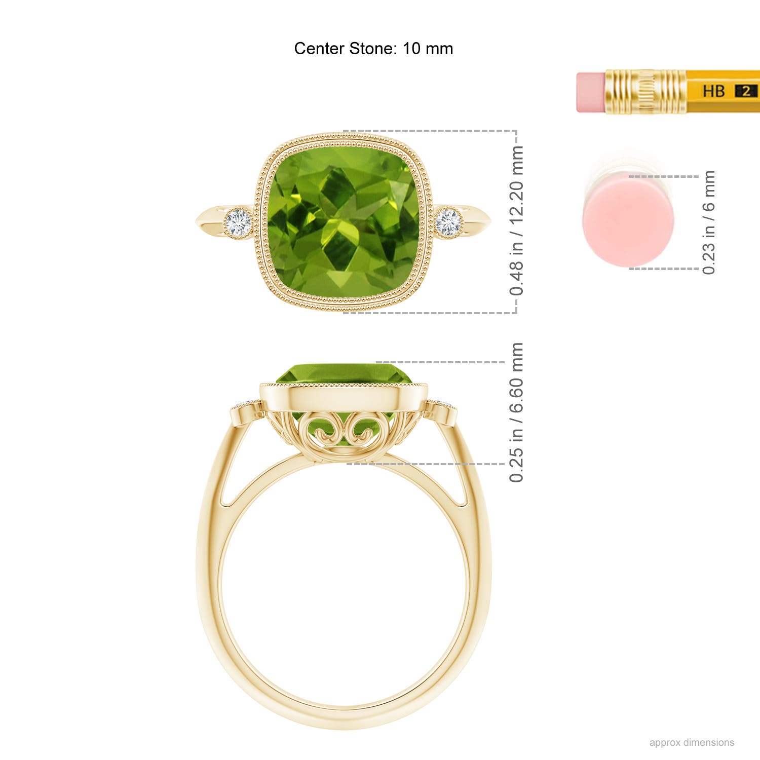 AAAA - Peridot / 4.06 CT / 14 KT Yellow Gold