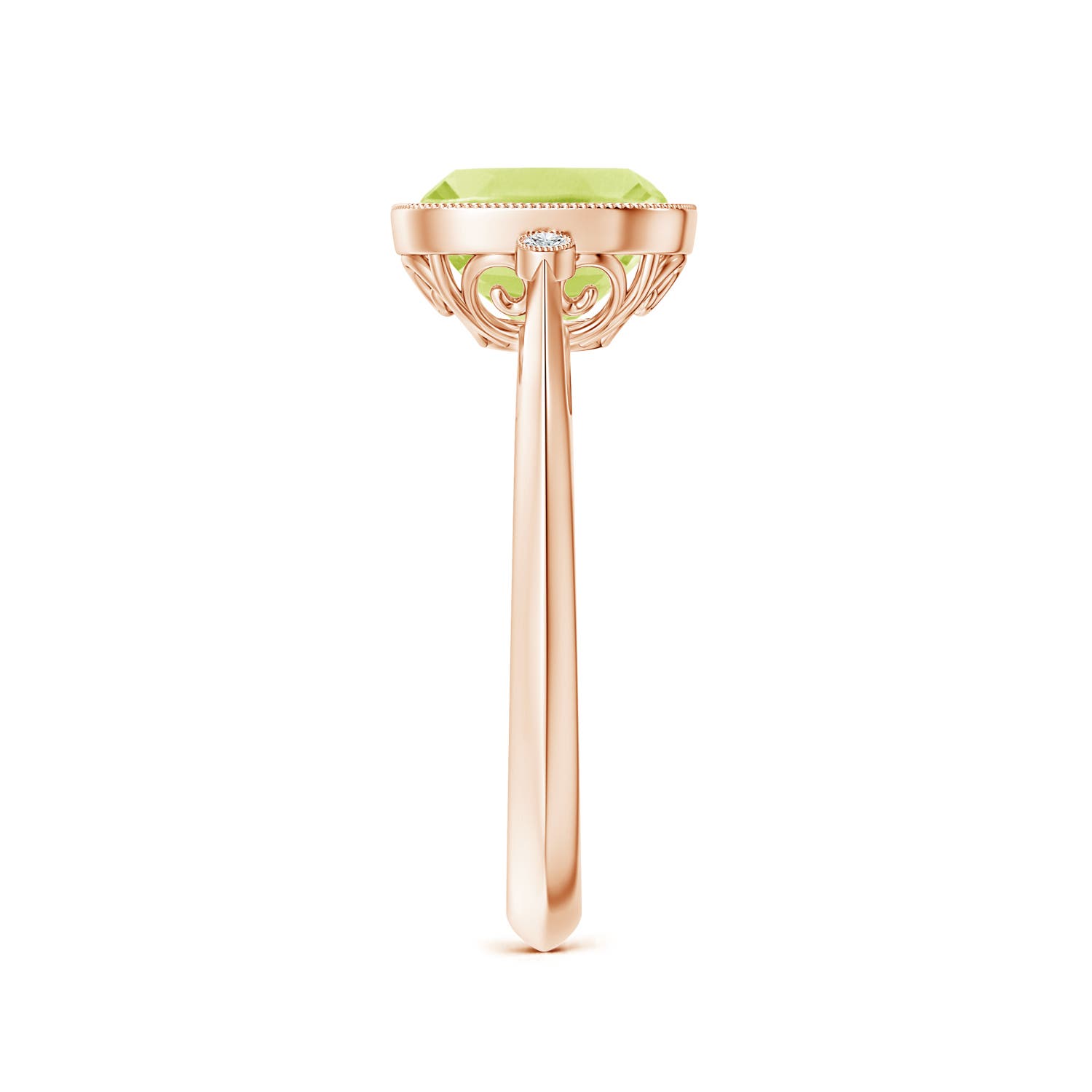 A - Peridot / 1.99 CT / 14 KT Rose Gold