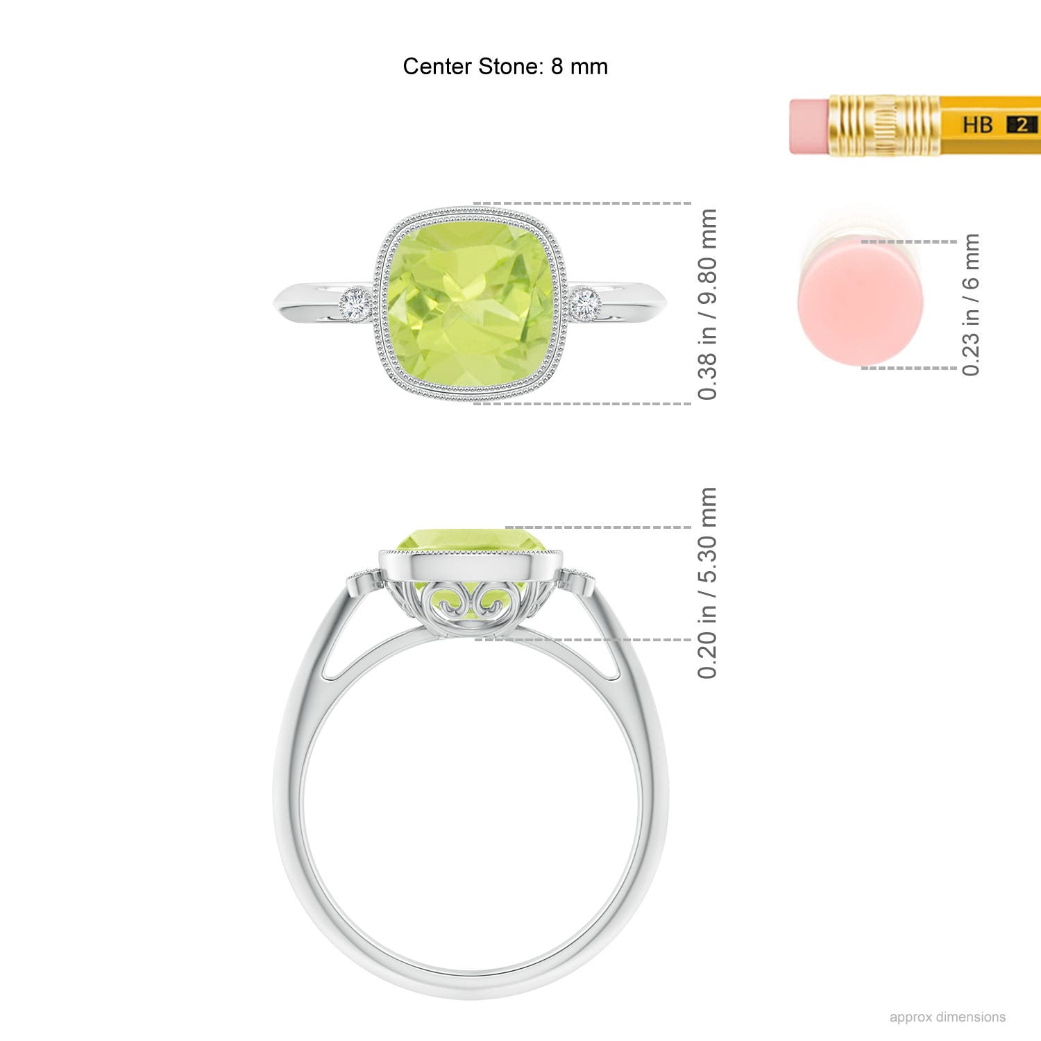 A - Peridot / 1.99 CT / 14 KT White Gold