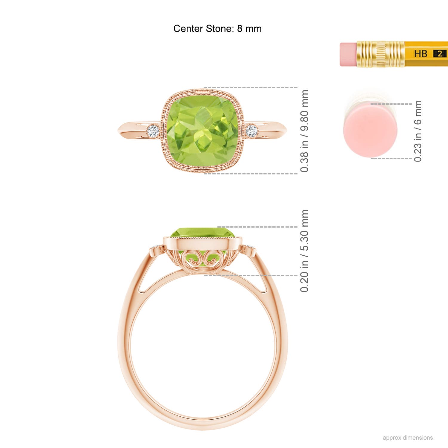 AA - Peridot / 1.99 CT / 14 KT Rose Gold