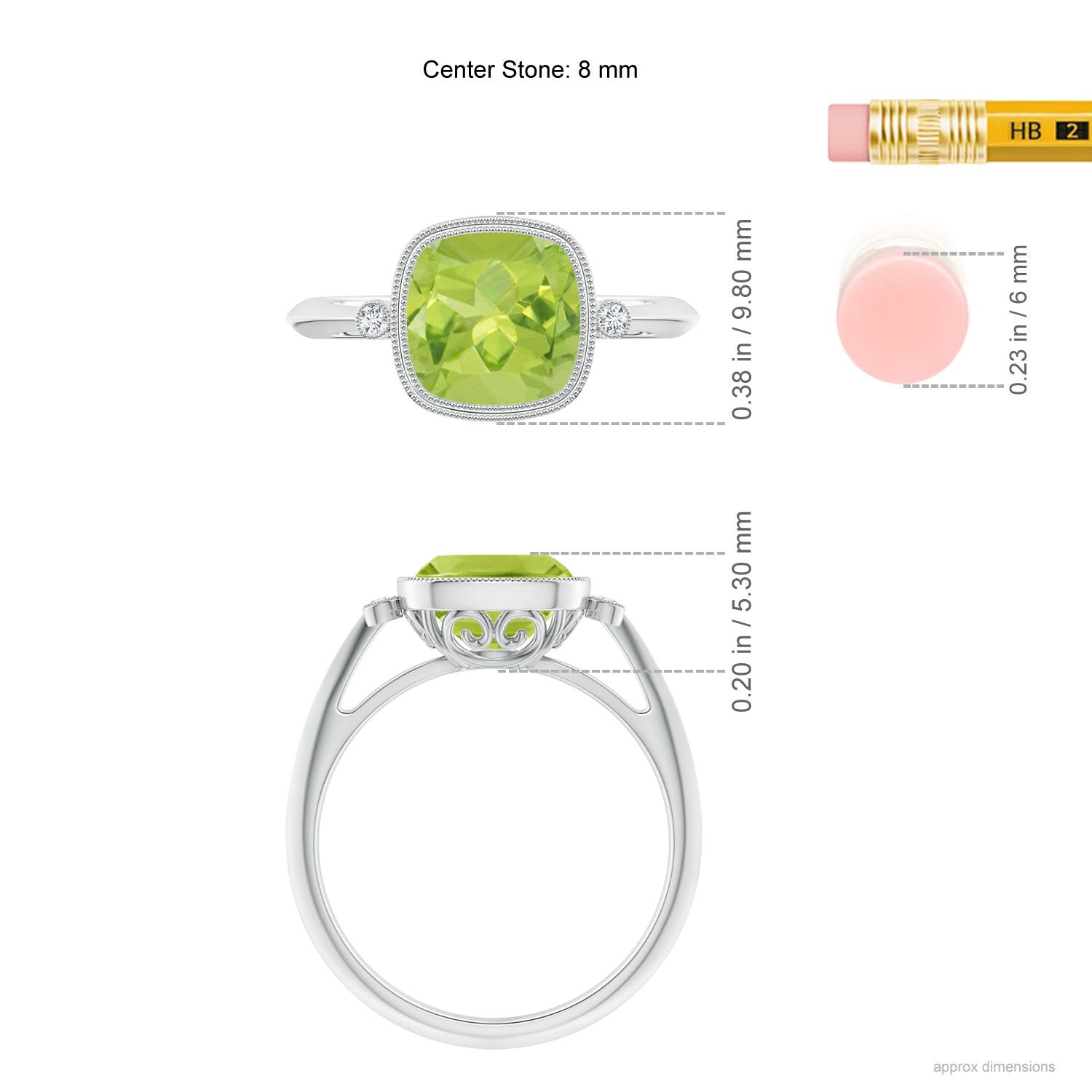 AA - Peridot / 1.99 CT / 14 KT White Gold