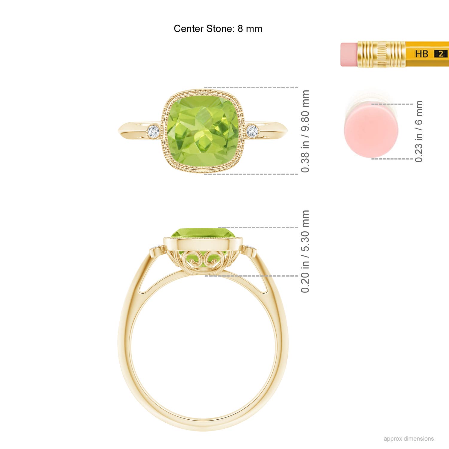 AA - Peridot / 1.99 CT / 14 KT Yellow Gold