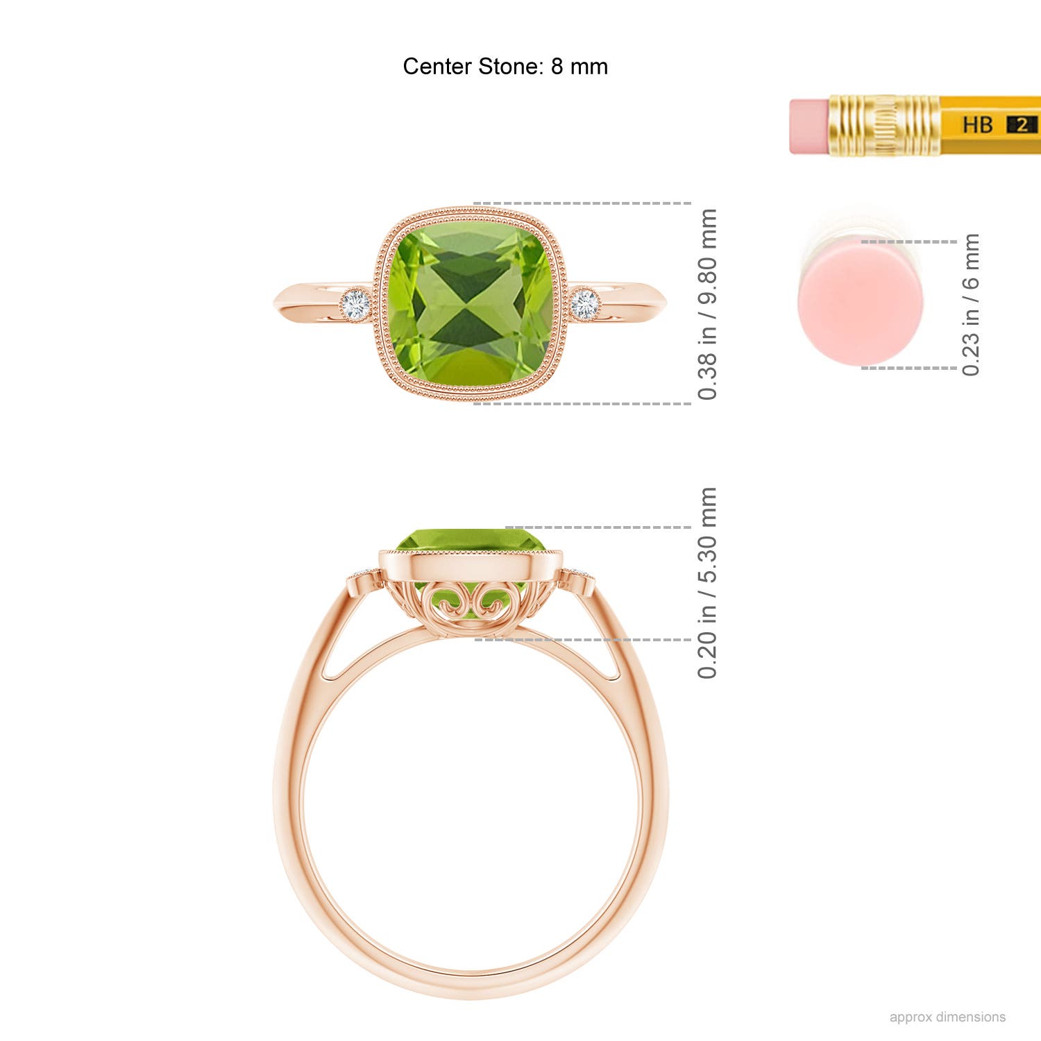 AAA - Peridot / 1.99 CT / 14 KT Rose Gold