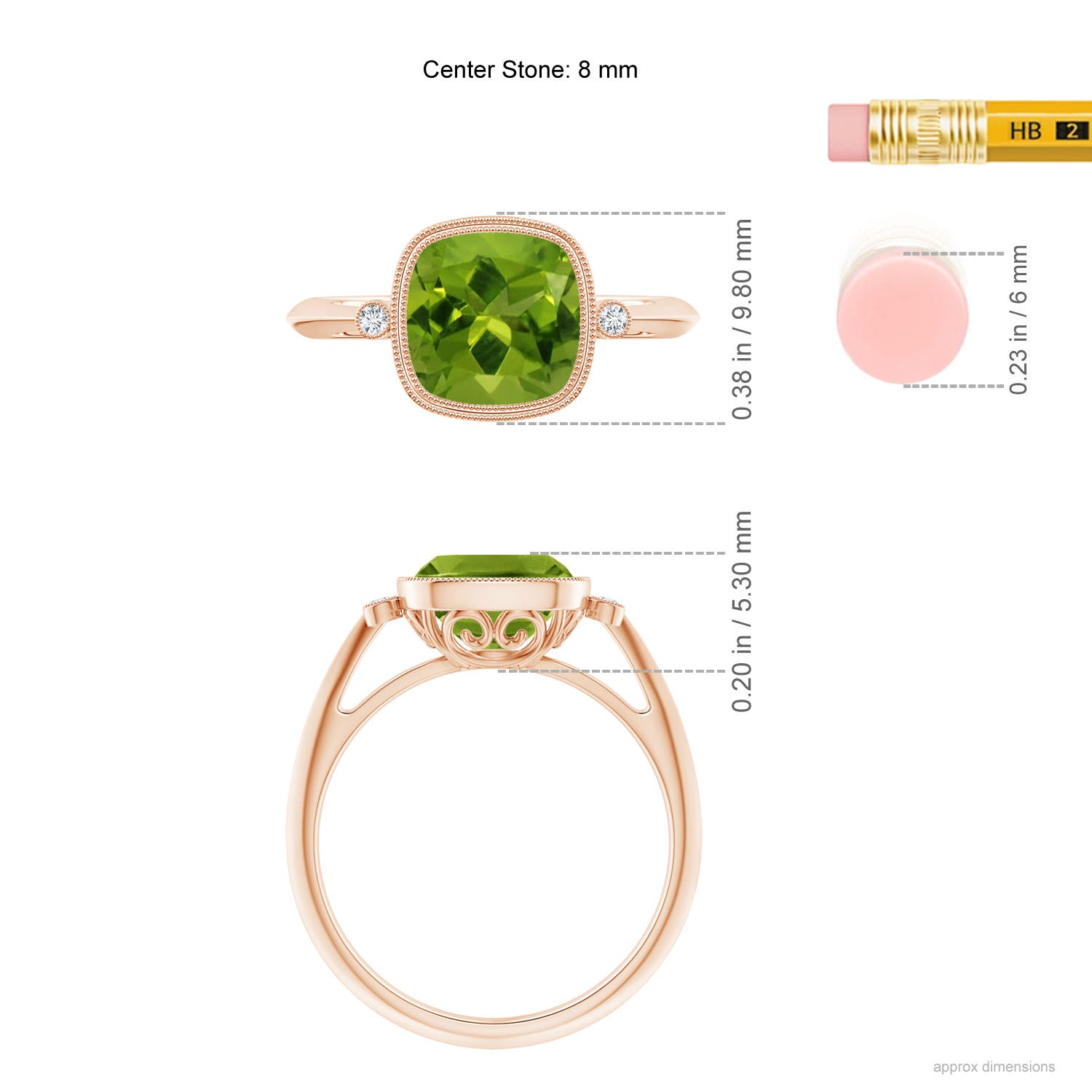 AAAA - Peridot / 1.99 CT / 14 KT Rose Gold