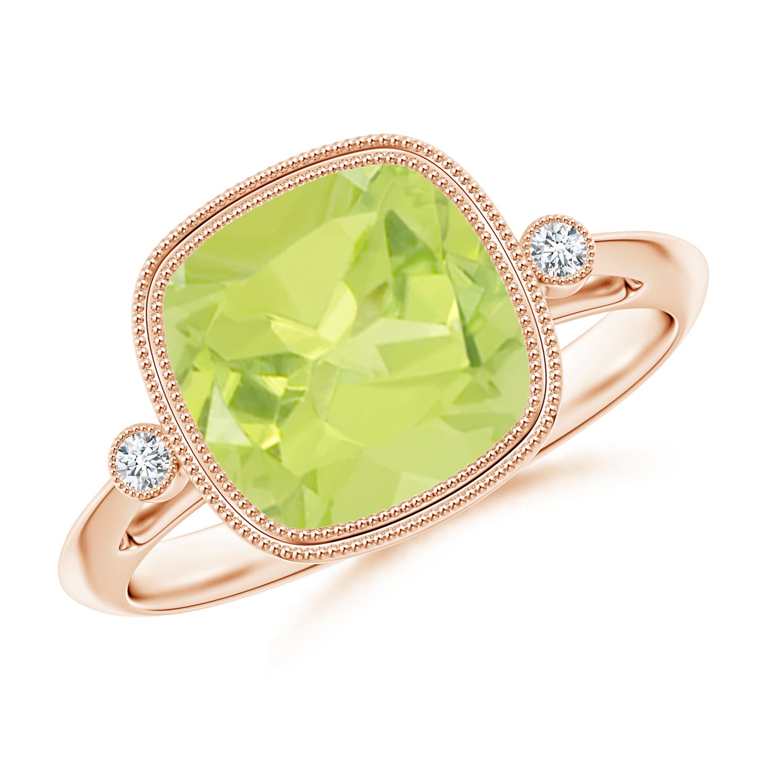 A - Peridot / 2.84 CT / 14 KT Rose Gold