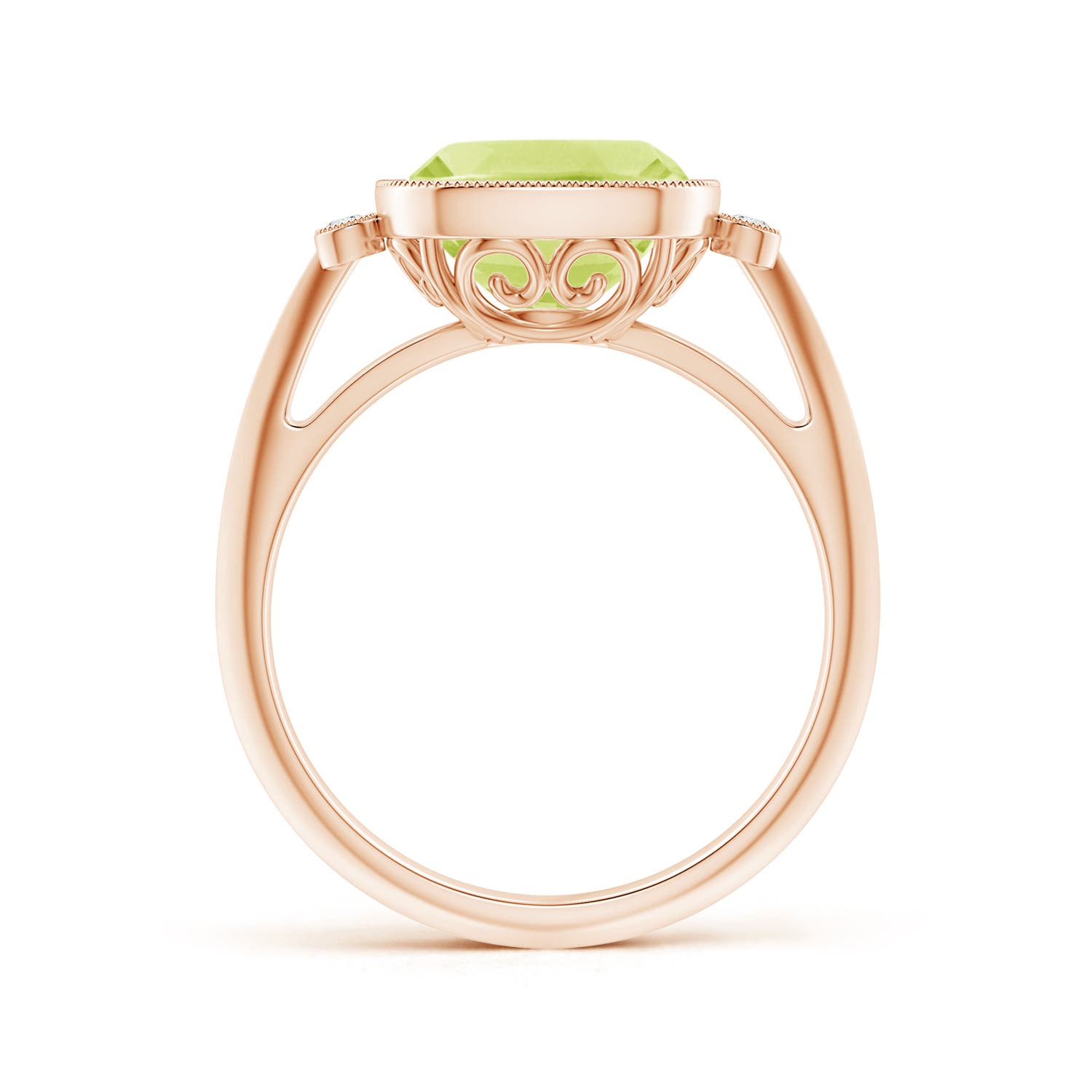 A - Peridot / 2.84 CT / 14 KT Rose Gold