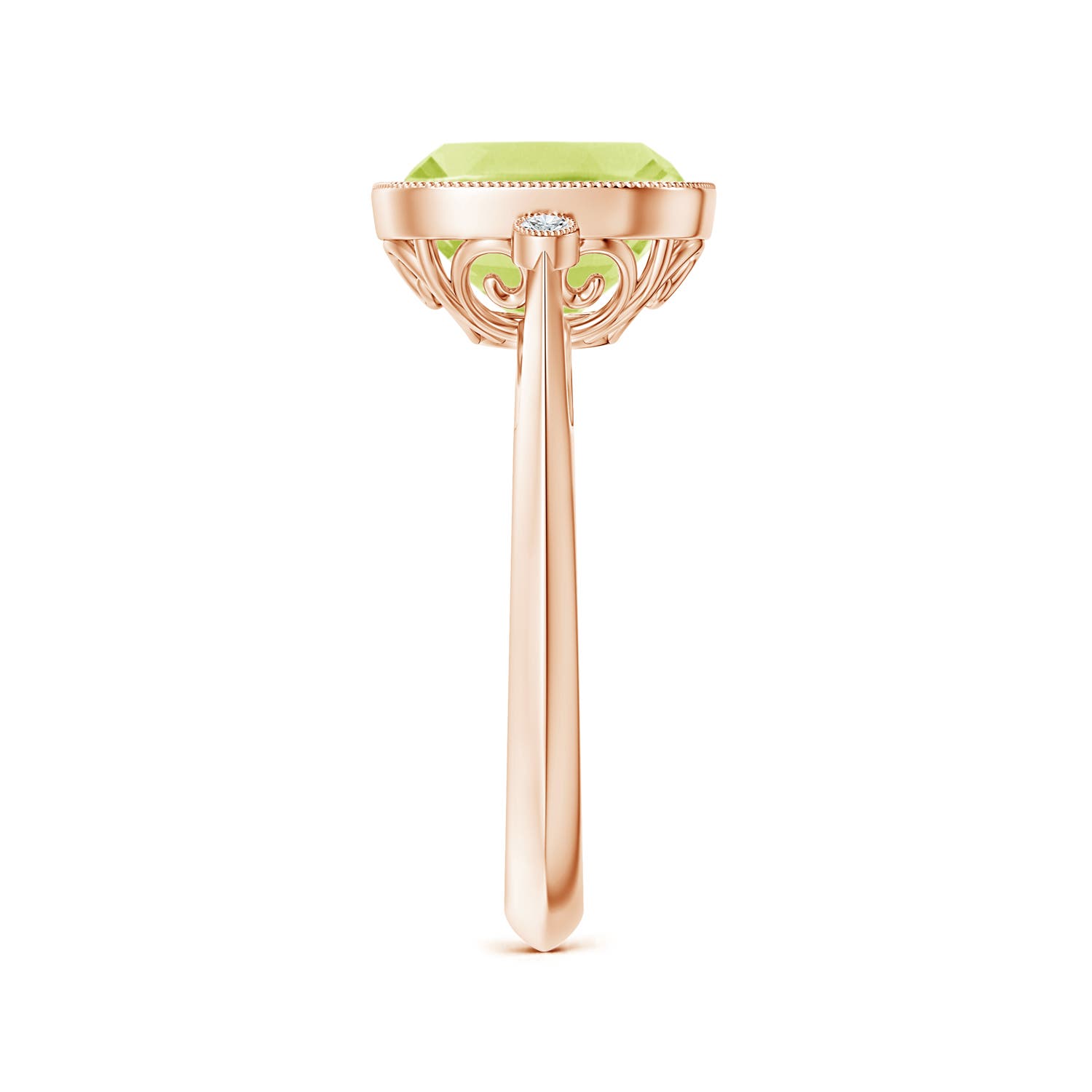 A - Peridot / 2.84 CT / 14 KT Rose Gold