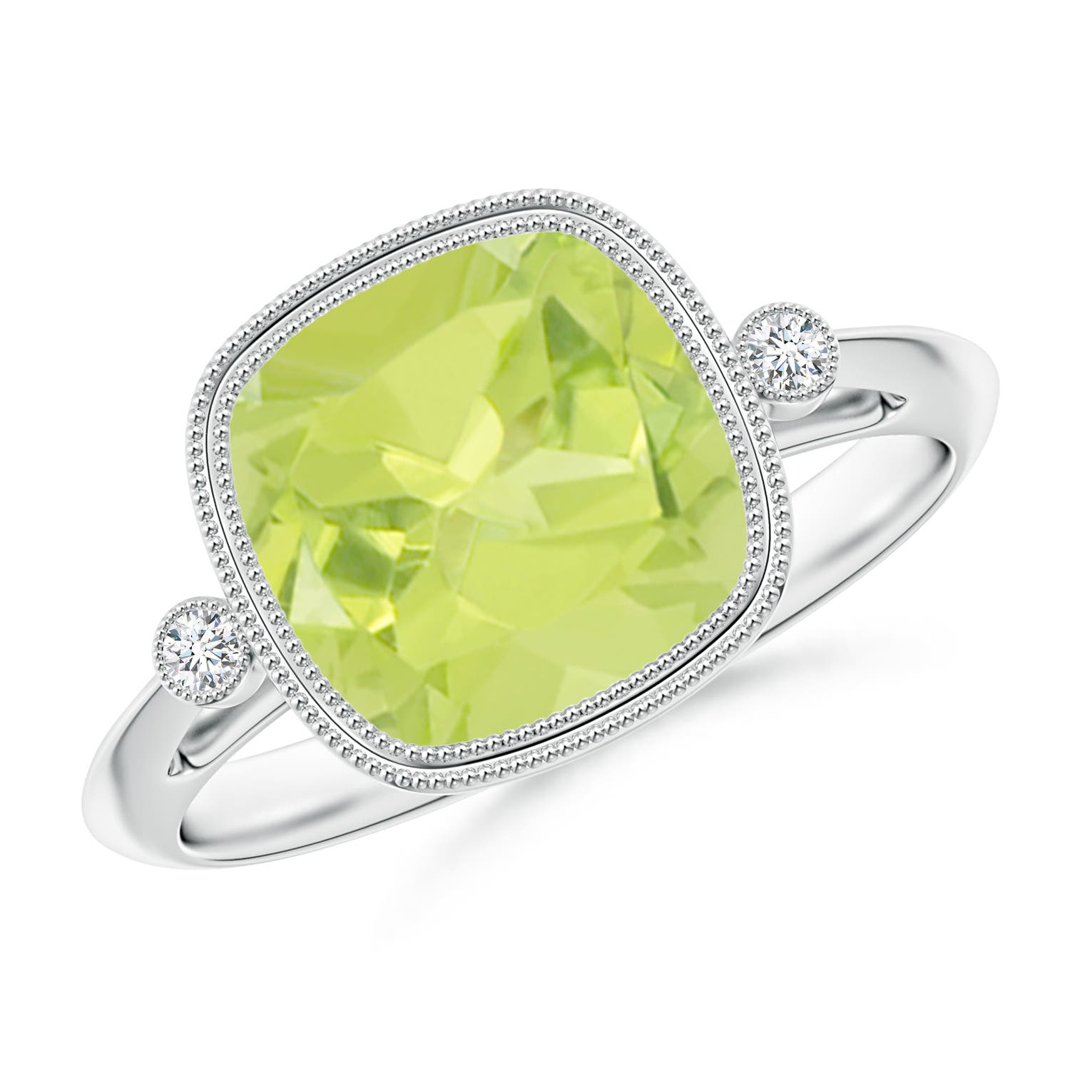 A - Peridot / 2.84 CT / 14 KT White Gold