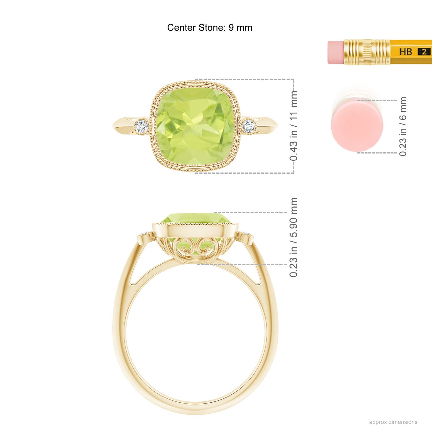 A - Peridot / 2.84 CT / 14 KT Yellow Gold