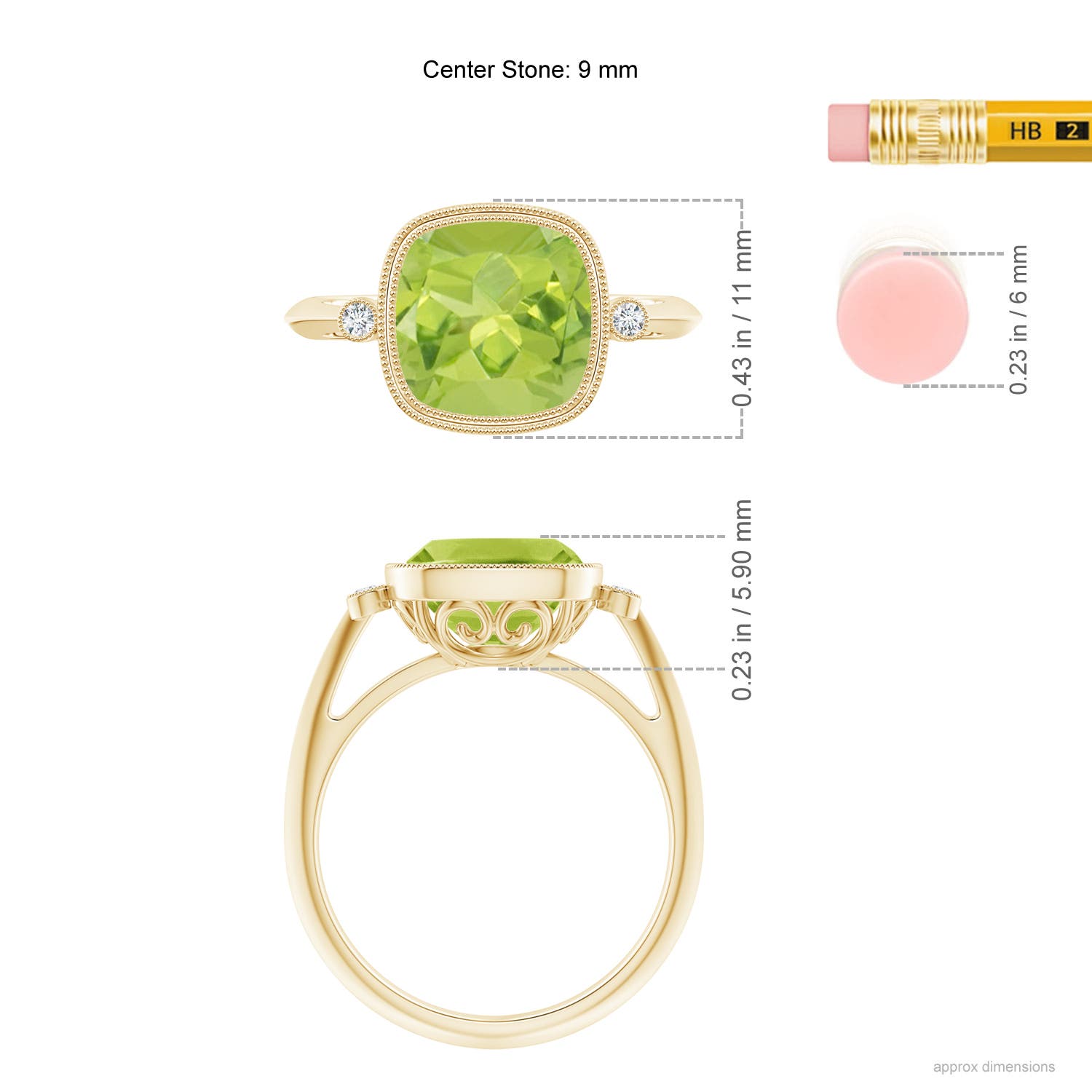 AA - Peridot / 2.84 CT / 14 KT Yellow Gold