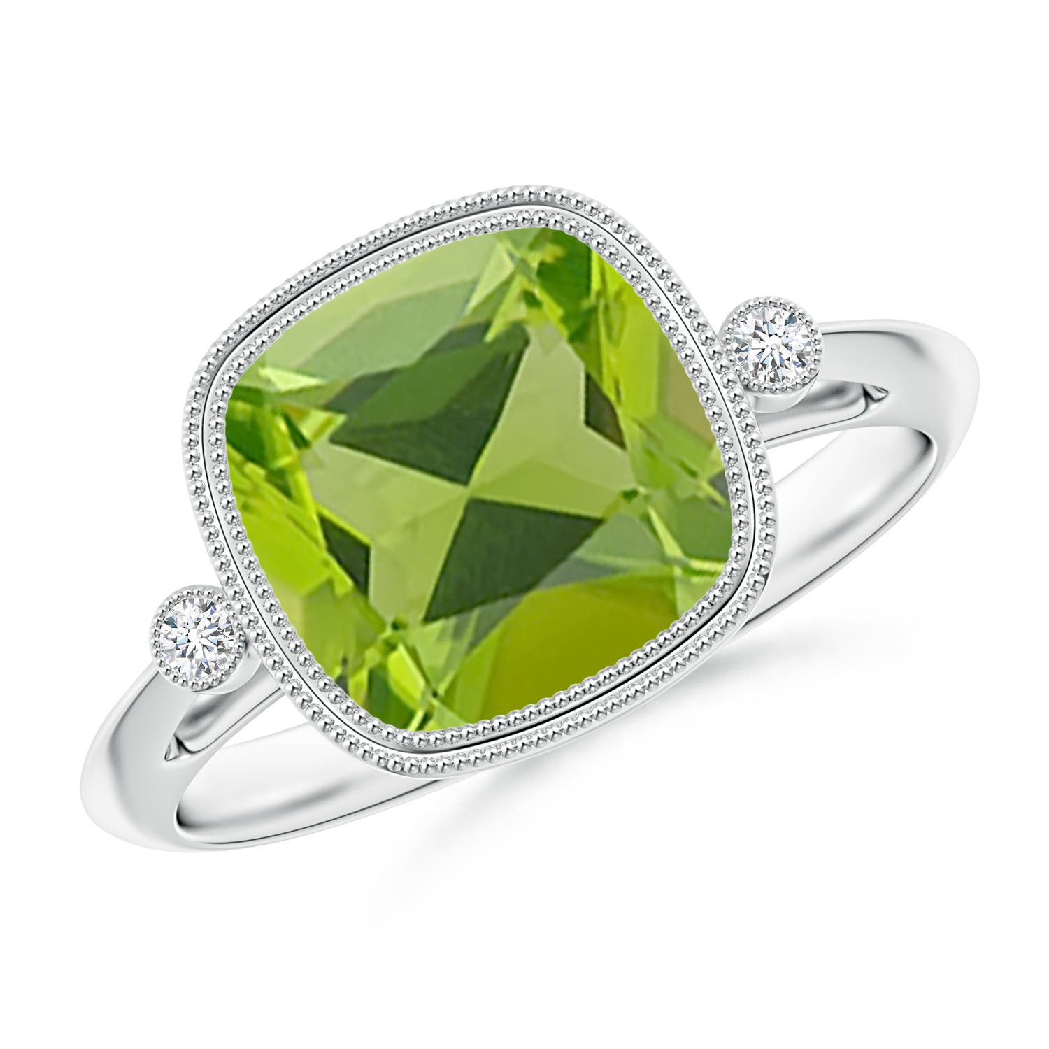 AAA - Peridot / 2.84 CT / 14 KT White Gold