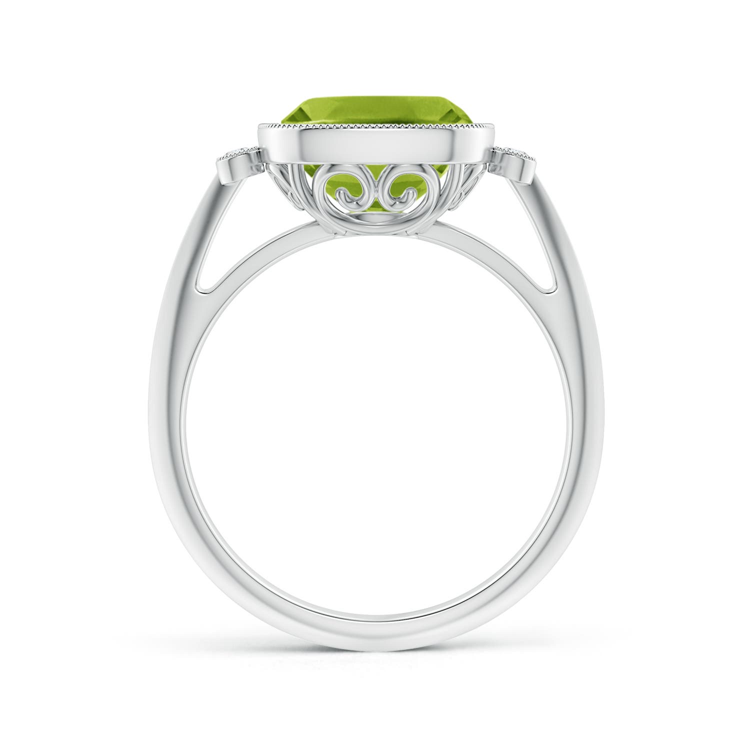 AAA - Peridot / 2.84 CT / 14 KT White Gold