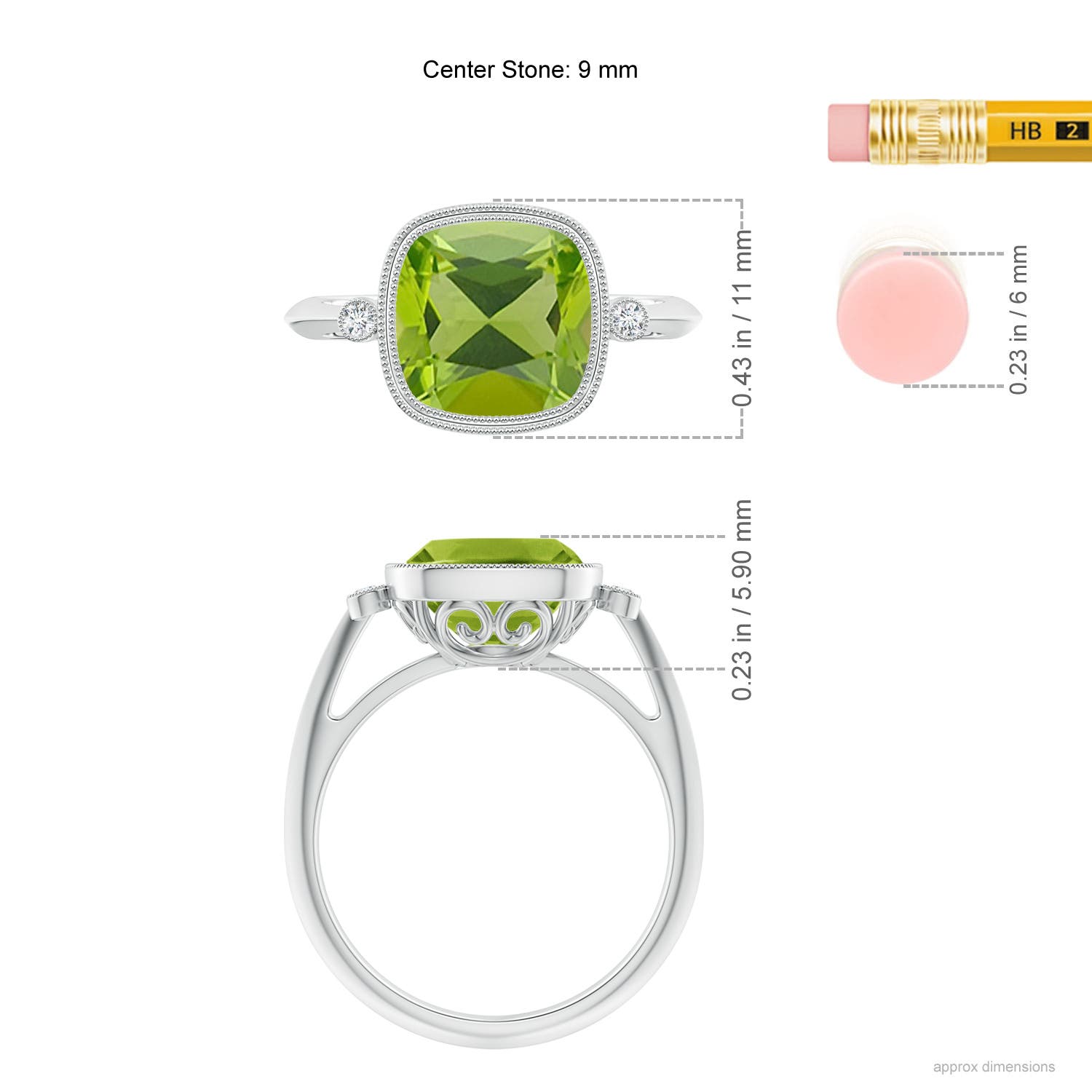 AAA - Peridot / 2.84 CT / 14 KT White Gold