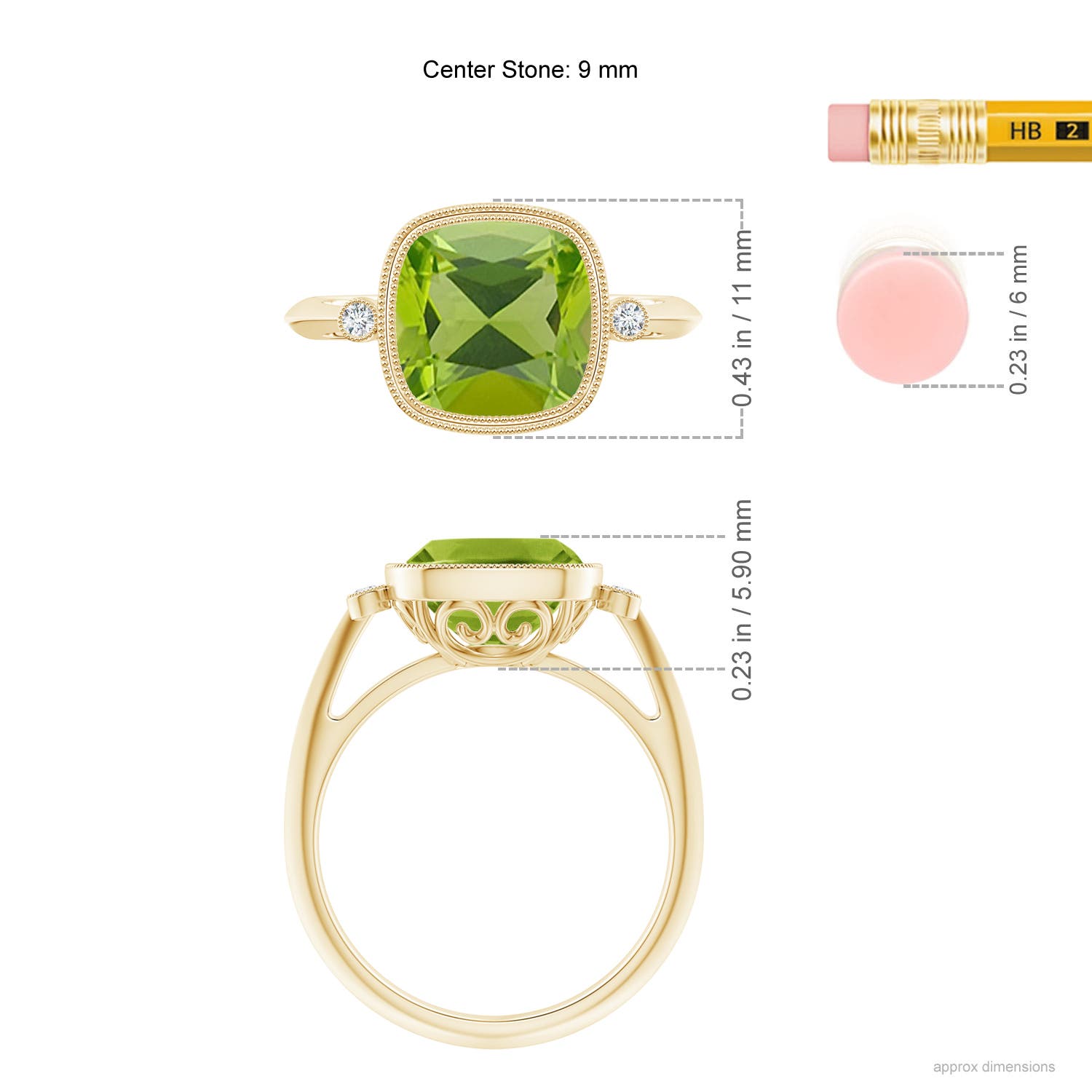 AAA - Peridot / 2.84 CT / 14 KT Yellow Gold