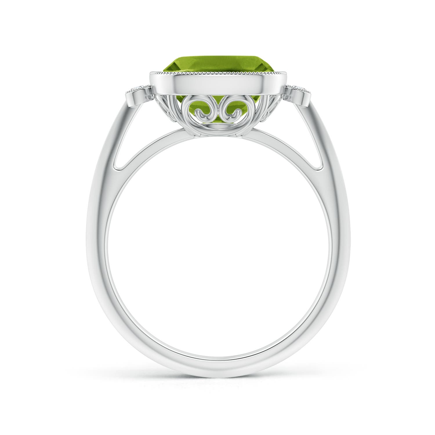 AAAA - Peridot / 2.84 CT / 14 KT White Gold