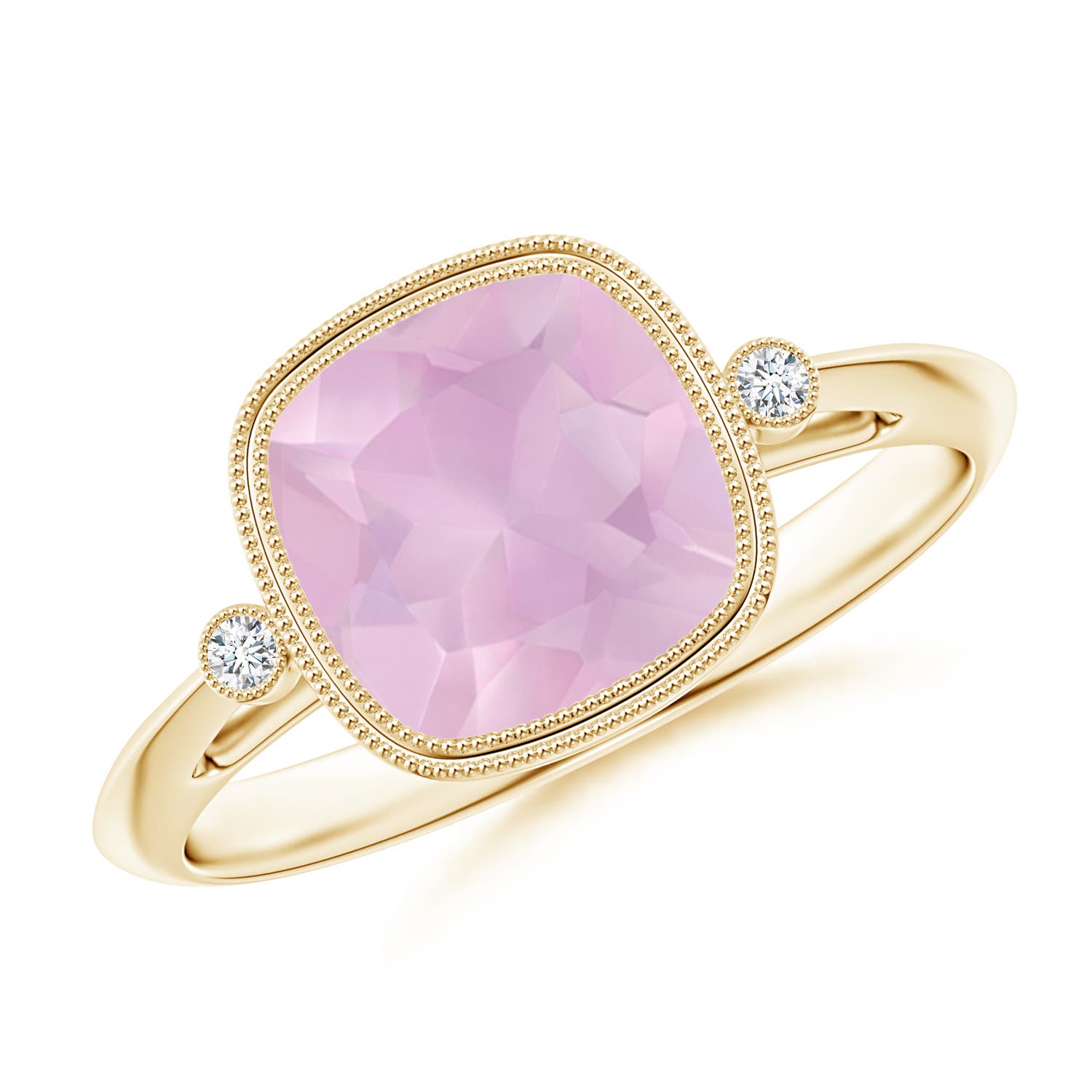 AAAA - Rose Quartz / 1.94 CT / 14 KT Yellow Gold