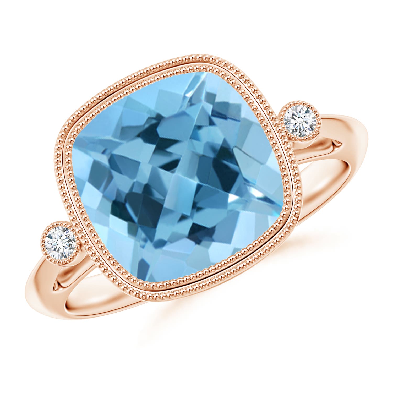 A - Swiss Blue Topaz / 5.21 CT / 14 KT Rose Gold