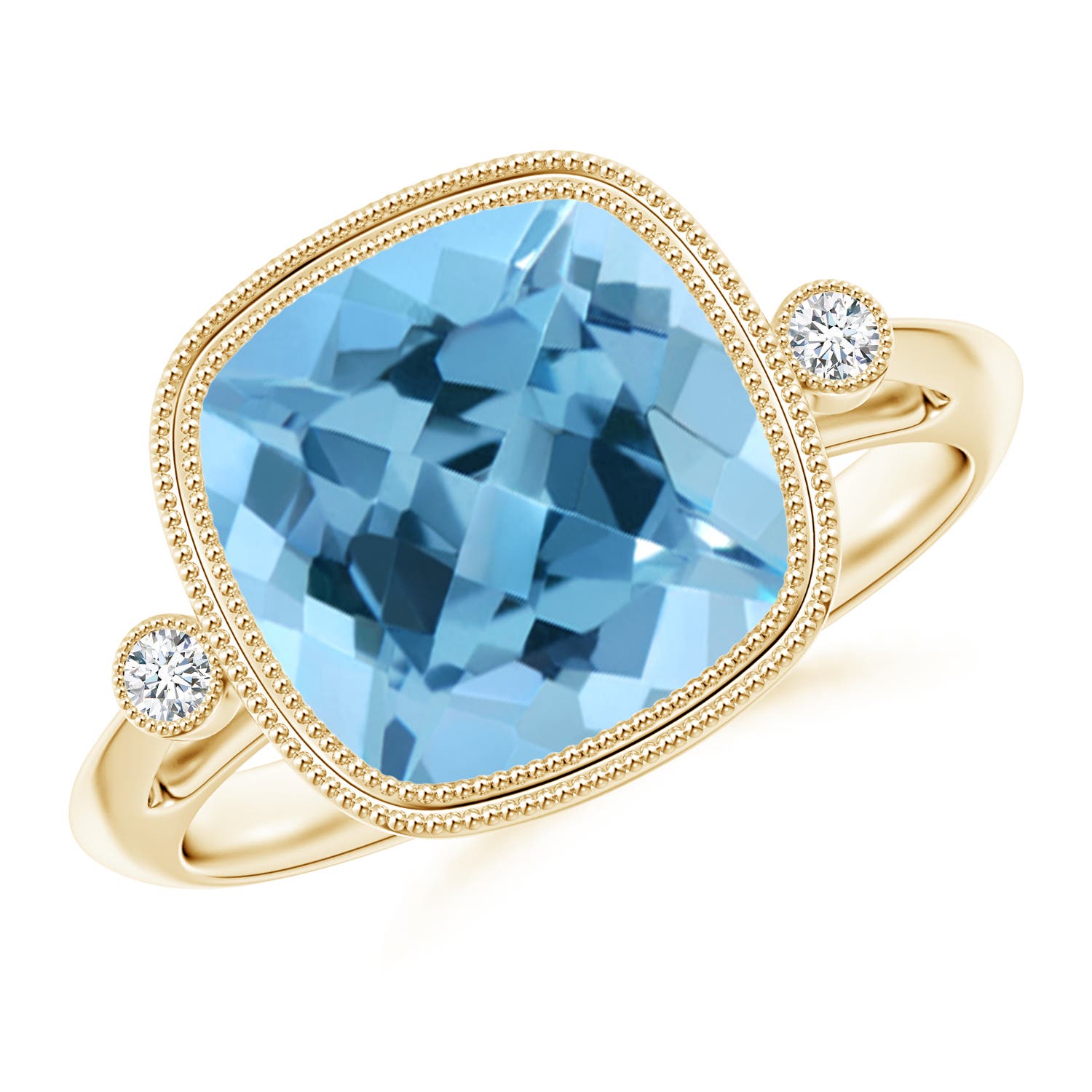 A - Swiss Blue Topaz / 5.21 CT / 14 KT Yellow Gold