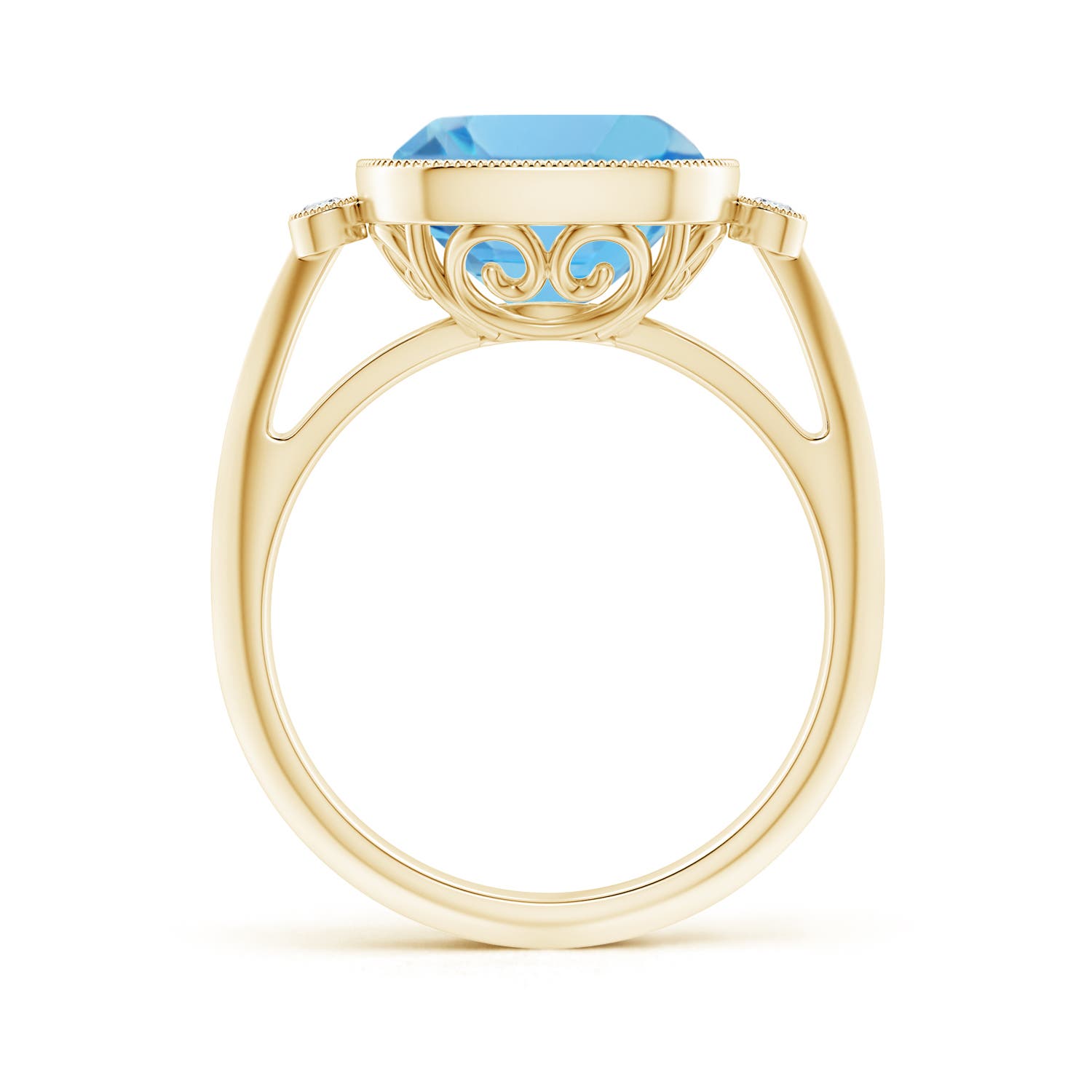 A - Swiss Blue Topaz / 5.21 CT / 14 KT Yellow Gold