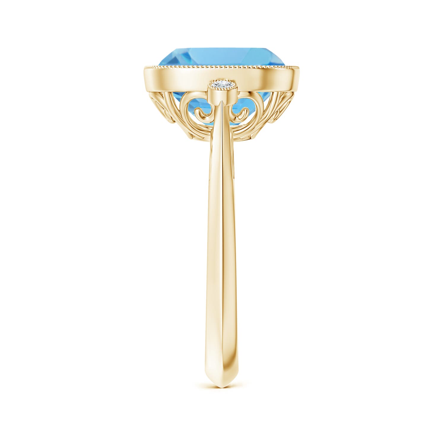 A - Swiss Blue Topaz / 5.21 CT / 14 KT Yellow Gold