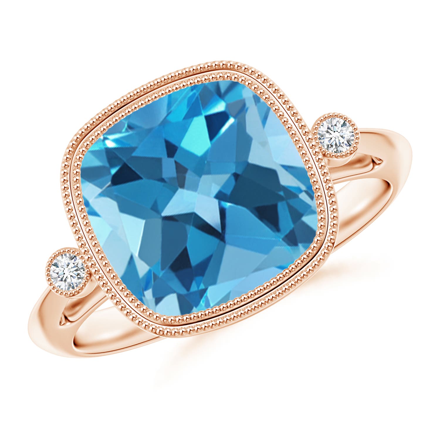 AA - Swiss Blue Topaz / 5.21 CT / 14 KT Rose Gold