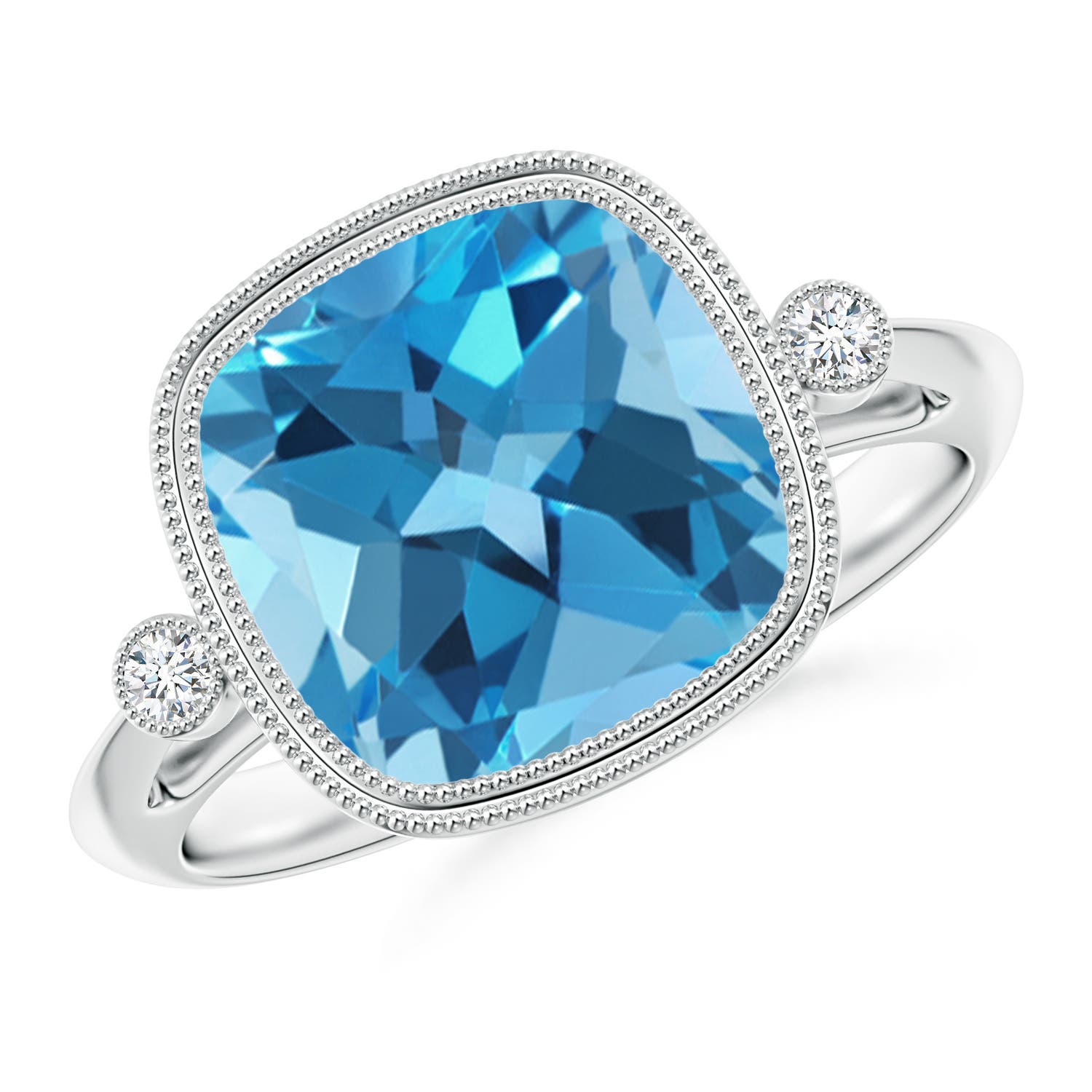 AA - Swiss Blue Topaz / 5.21 CT / 14 KT White Gold