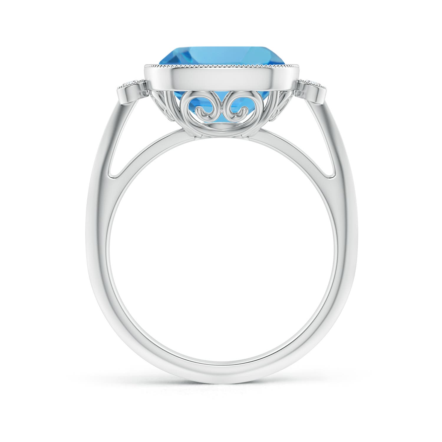 AA - Swiss Blue Topaz / 5.21 CT / 14 KT White Gold