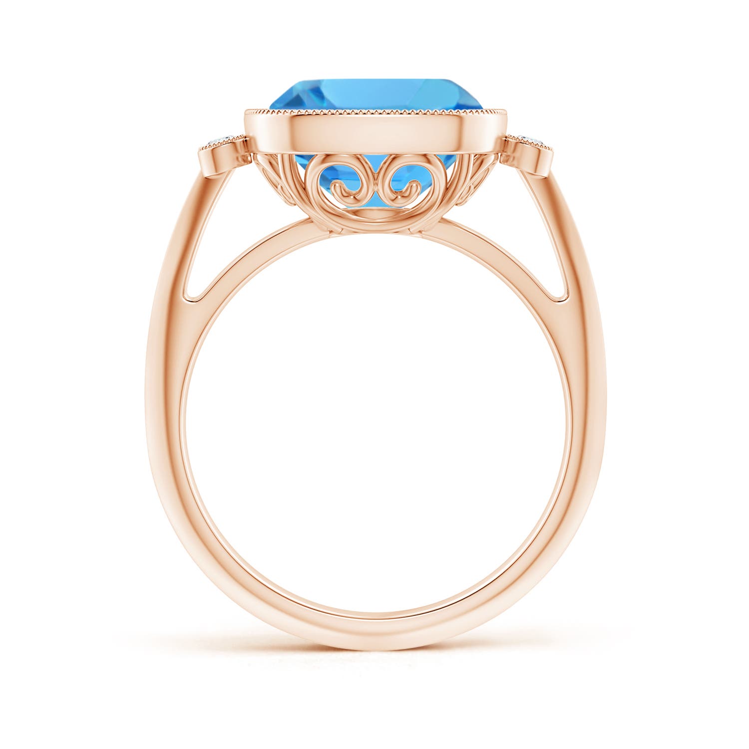 AAA - Swiss Blue Topaz / 5.21 CT / 14 KT Rose Gold