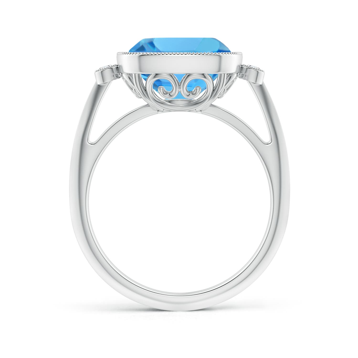 AAA - Swiss Blue Topaz / 5.21 CT / 14 KT White Gold