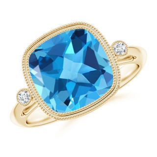 Cushion AAA Swiss Blue Topaz