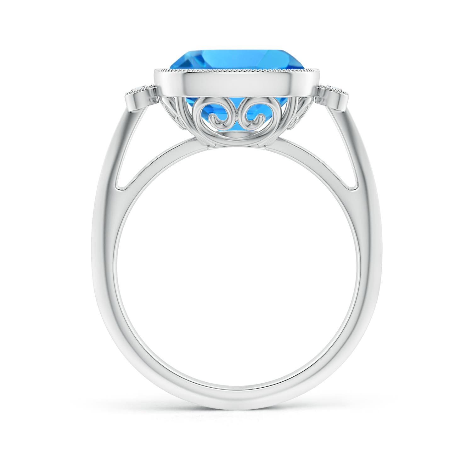 AAAA - Swiss Blue Topaz / 5.21 CT / 14 KT White Gold