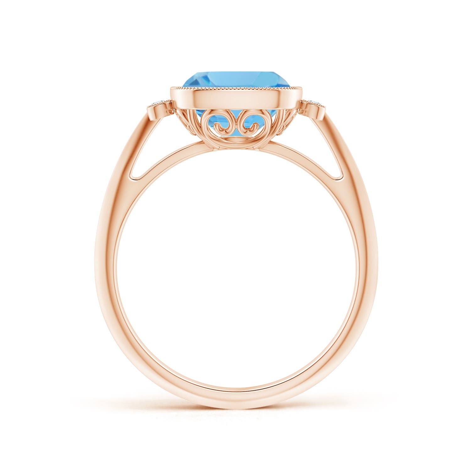 A - Swiss Blue Topaz / 2.54 CT / 14 KT Rose Gold