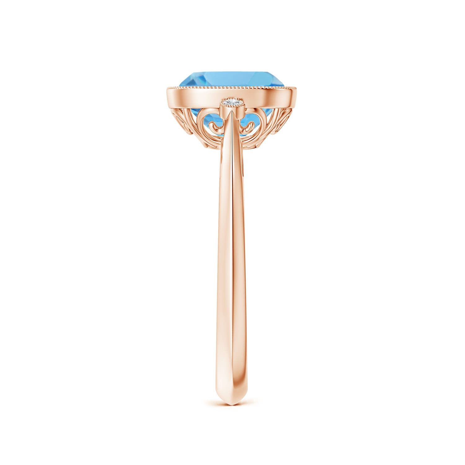 A - Swiss Blue Topaz / 2.54 CT / 14 KT Rose Gold