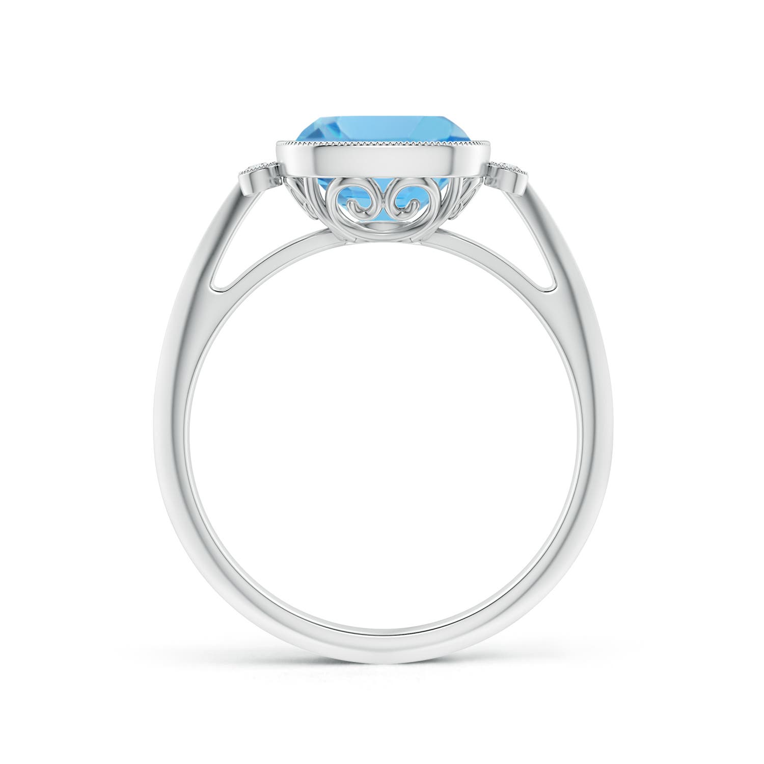 A - Swiss Blue Topaz / 2.54 CT / 14 KT White Gold