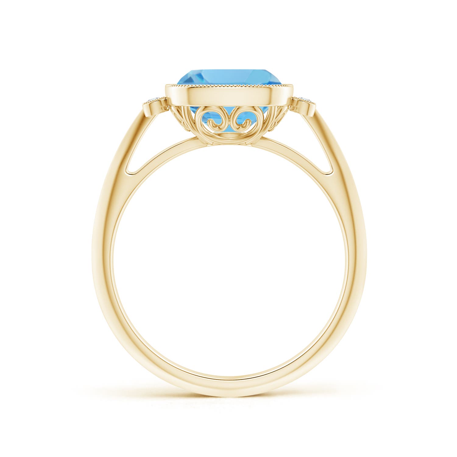 A - Swiss Blue Topaz / 2.54 CT / 14 KT Yellow Gold