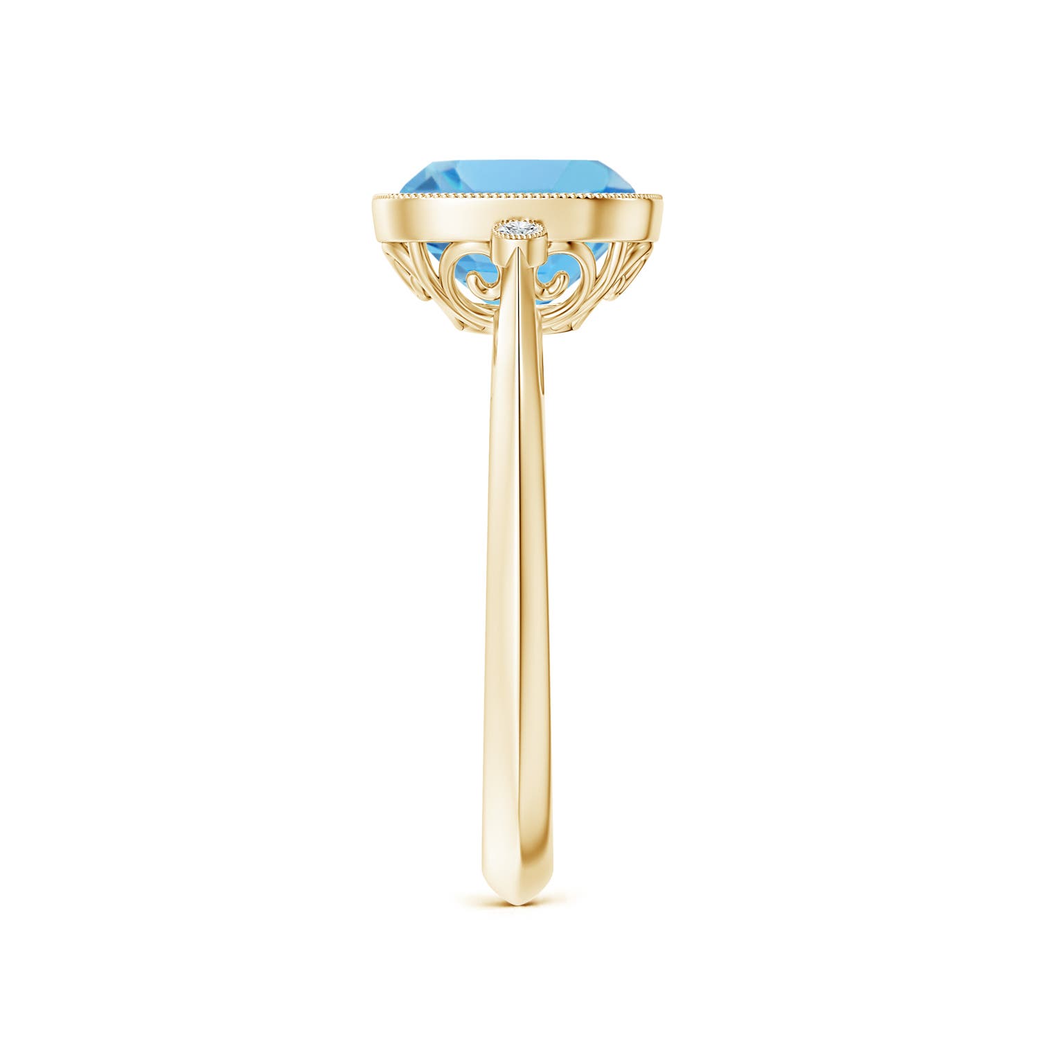 A - Swiss Blue Topaz / 2.54 CT / 14 KT Yellow Gold