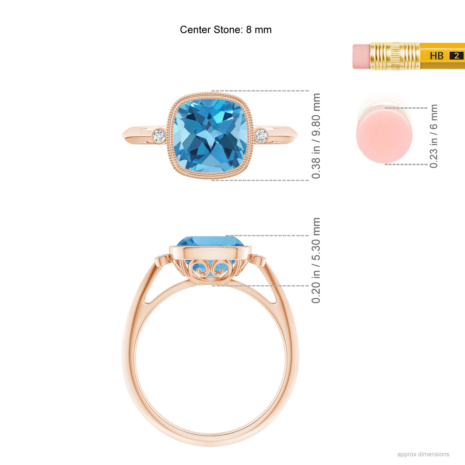 AA - Swiss Blue Topaz / 2.54 CT / 14 KT Rose Gold