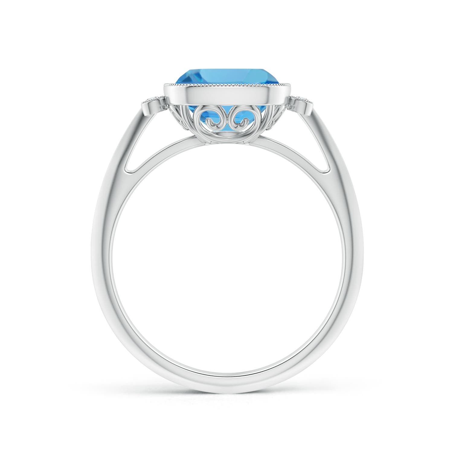 AA - Swiss Blue Topaz / 2.54 CT / 14 KT White Gold