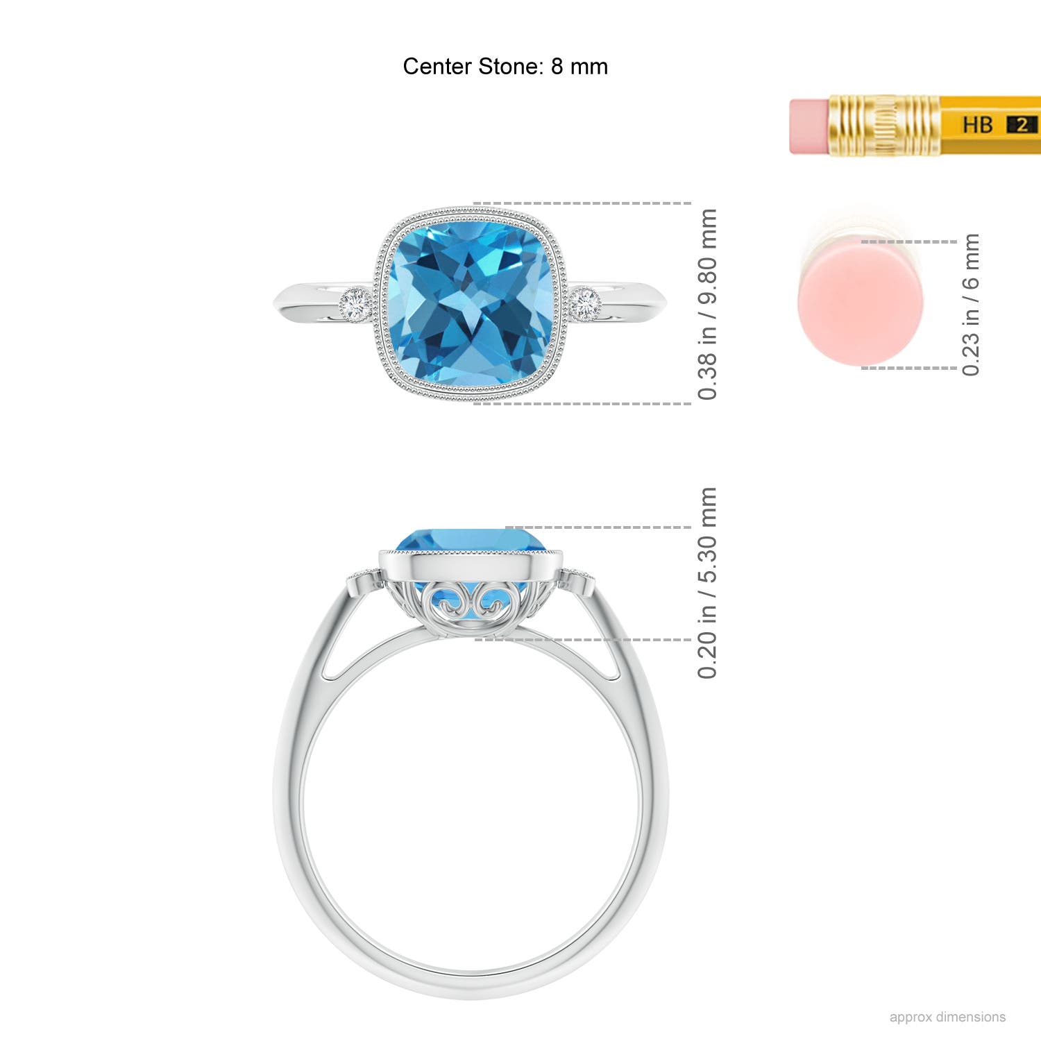 AA - Swiss Blue Topaz / 2.54 CT / 14 KT White Gold