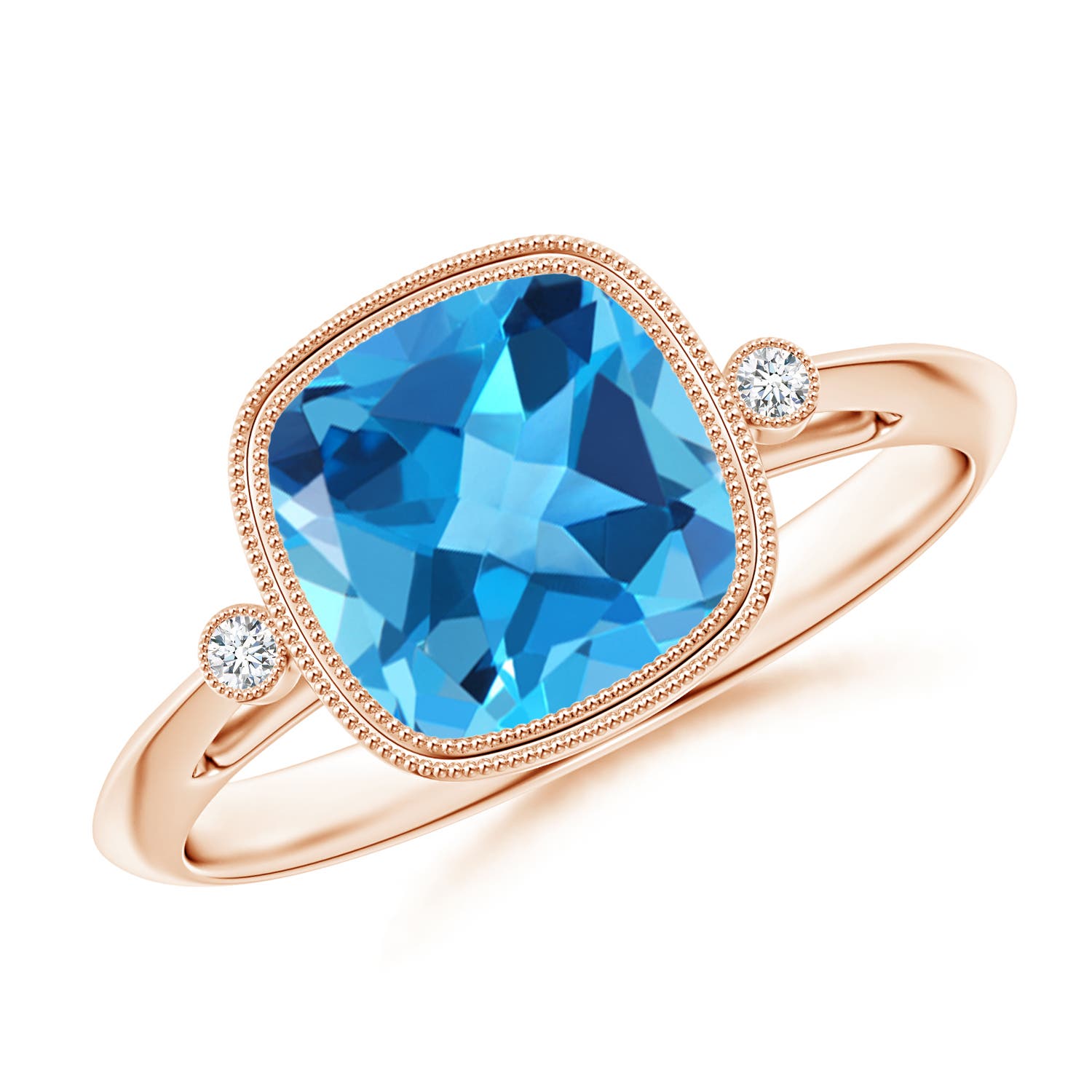 AAA - Swiss Blue Topaz / 2.54 CT / 14 KT Rose Gold